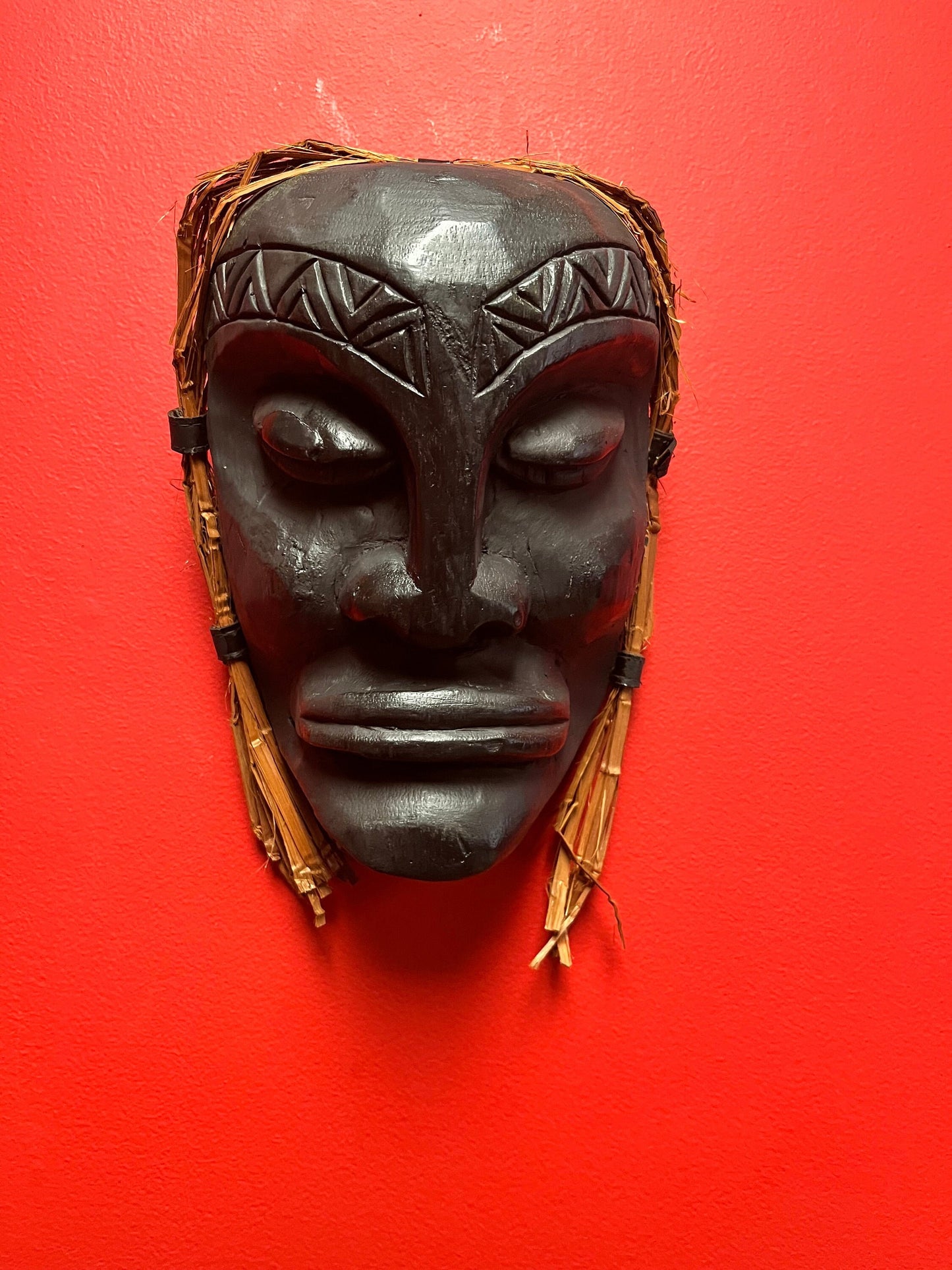 A fabulous 9 x 7 wide Brad, Joseph Wildman mask with Cedar hair  stunning imagery indigenous first nations Pacific northwest coast mask