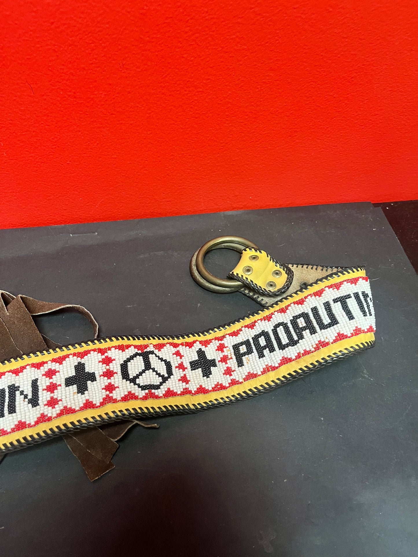 An  Approximately 41 inch long, indigenous first nations, possibly American beaded belt  very cool, and in great condition