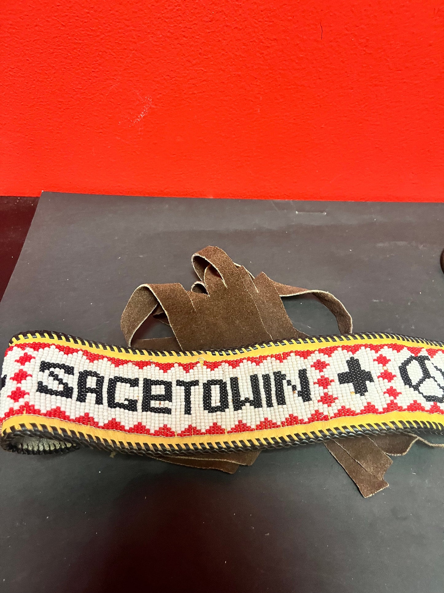 An  Approximately 41 inch long, indigenous first nations, possibly American beaded belt  very cool, and in great condition