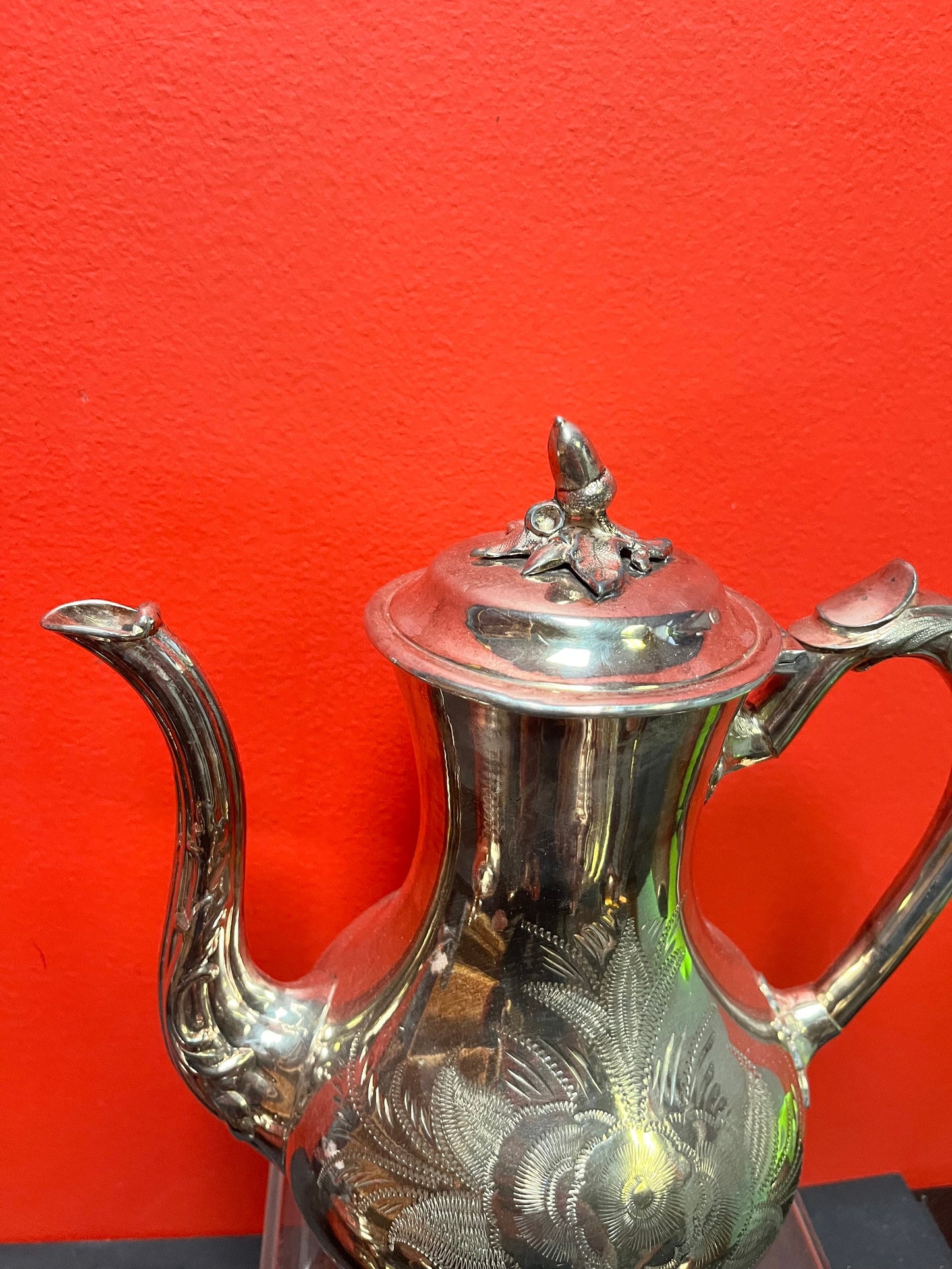 Stunning antique silver plated, coffee, and tea service in mint condition  heavily decorated and a perfect gift  wow