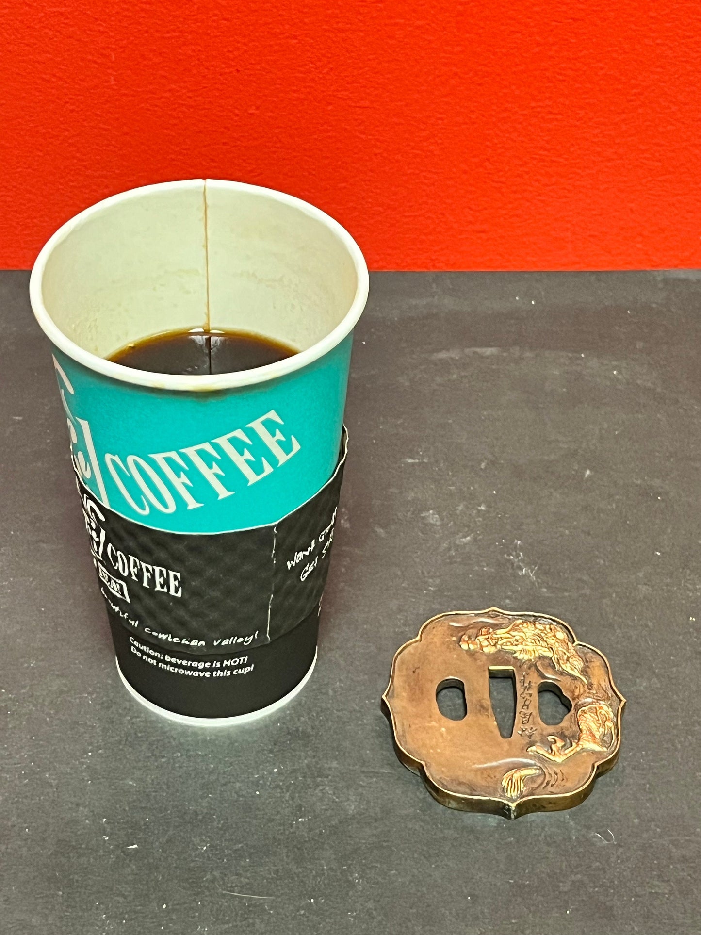 Stunning antique signed Japanese dragon tsuba  amazing imagery and patina  from a great collection