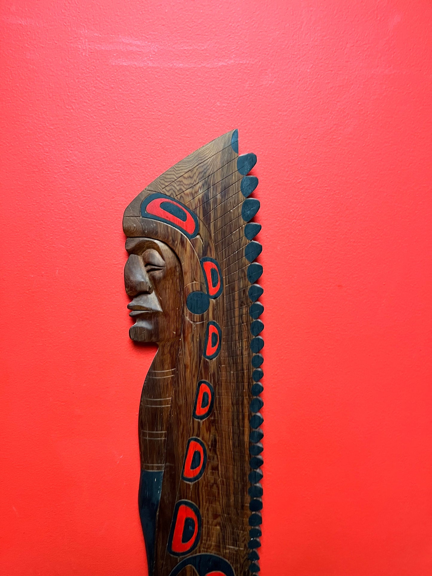 32 x 6 inch stunning Tyrone Joseph indigenous, first nations, Pacific Northwest coast, Squamish chief plaque  beautiful piece