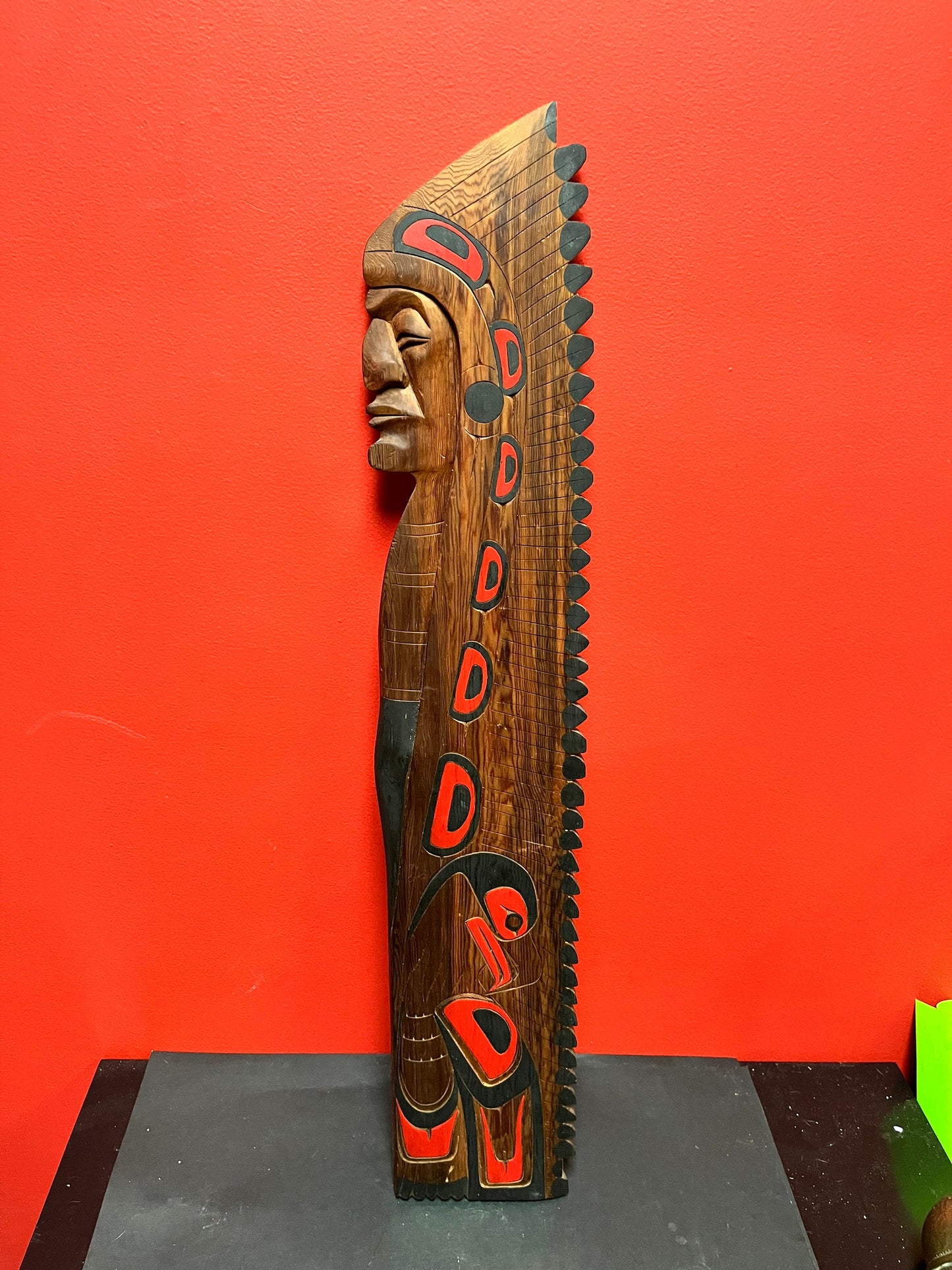 32 x 6 inch stunning Tyrone Joseph indigenous, first nations, Pacific Northwest coast, Squamish chief plaque  beautiful piece