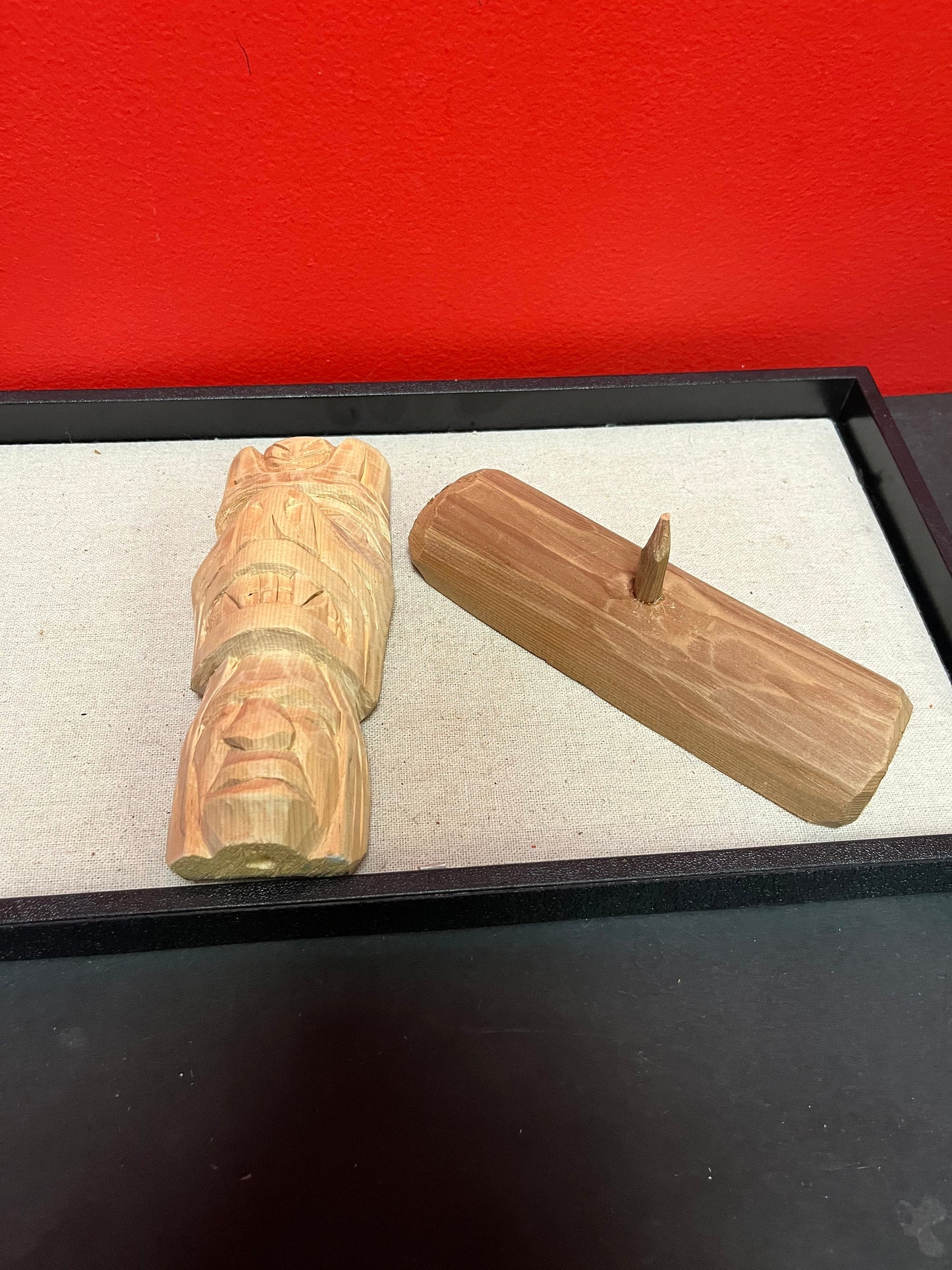 6 x 8 tall indigenous first nations, Pacific Northwest coast Stan  Joseph carved mask on stand great detail- cedar beauty - wow