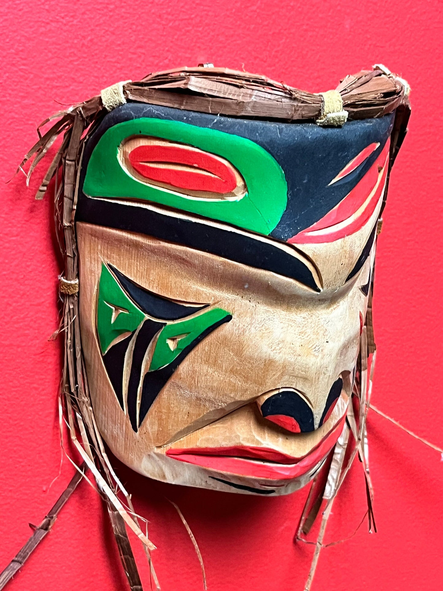 A Stunning 8 inch tall Stan Joseph, indigenous first nations specific northwest coast Cedar mask   unbelievable quality