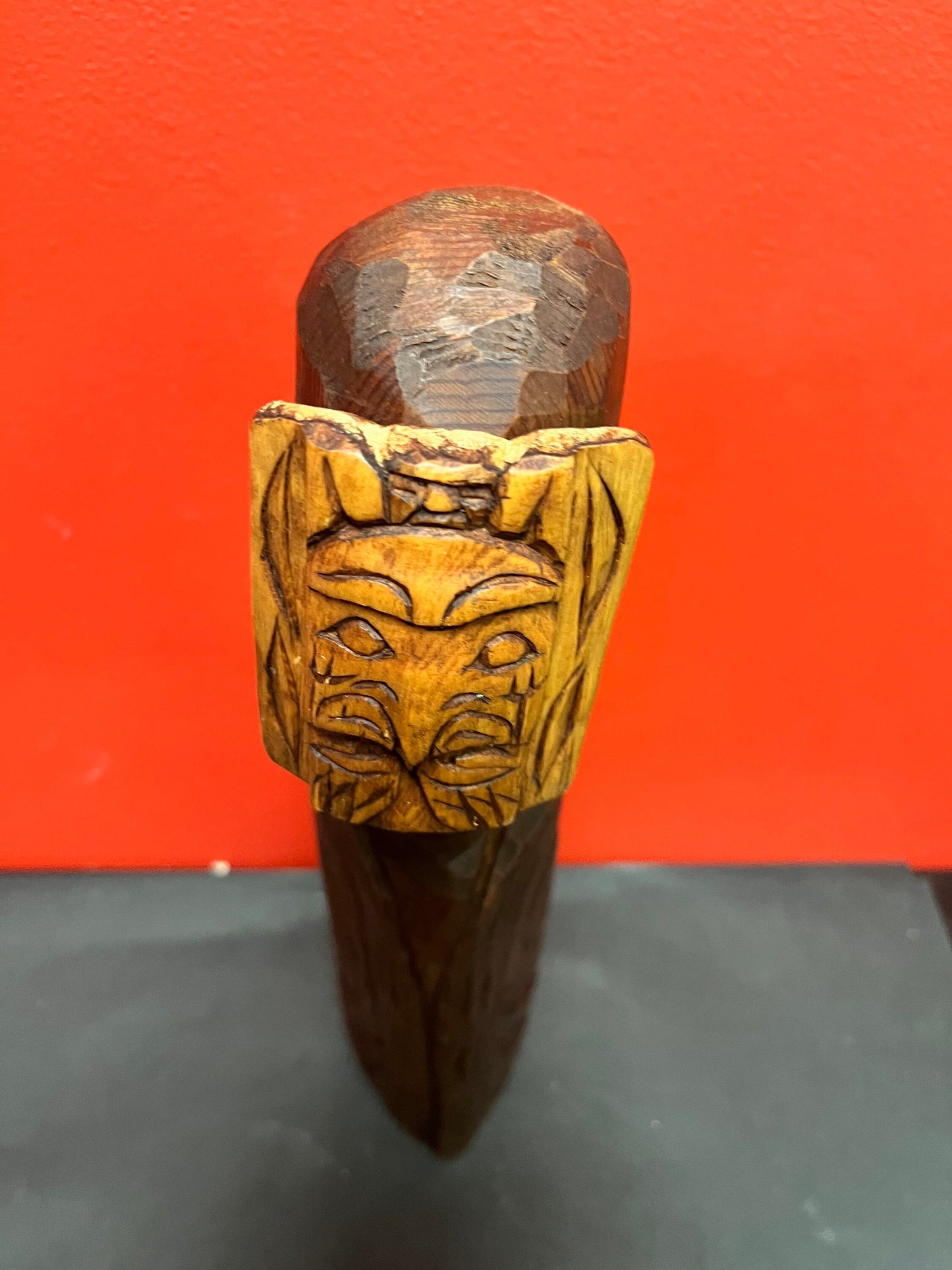 16 inch tall mask on totem statue   incredible Stan Joseph indigenous first nations Pacific northwest coast unique and beautiful -