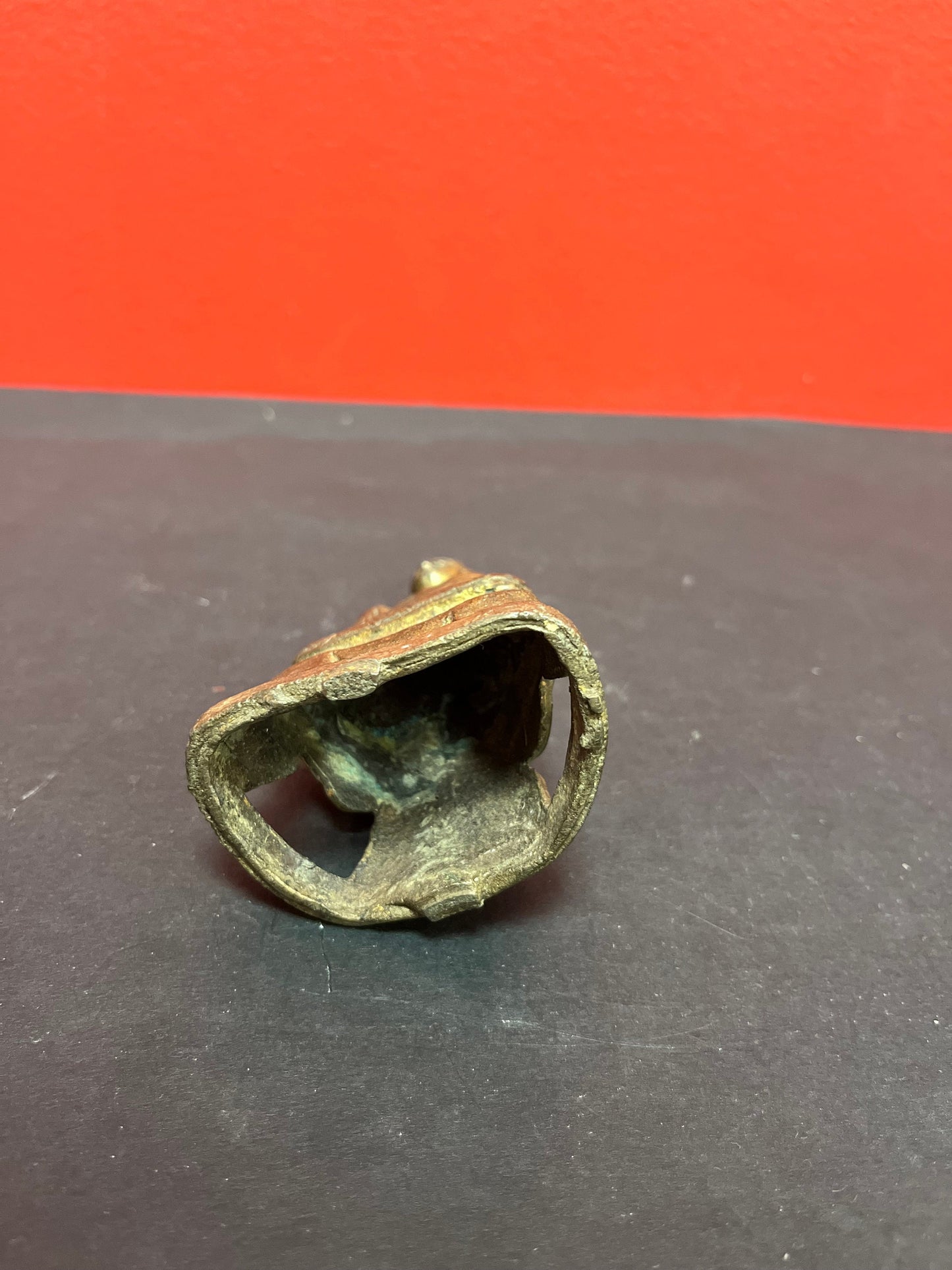 Museum quality ancient 5 inch bronze statue of a Buddha   intense quality and detail