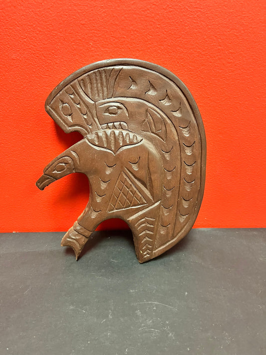 Beautiful 10 inch Nelson Joseph Eagle plaque  indigenous First Nations  Pacific Northwest Coast
