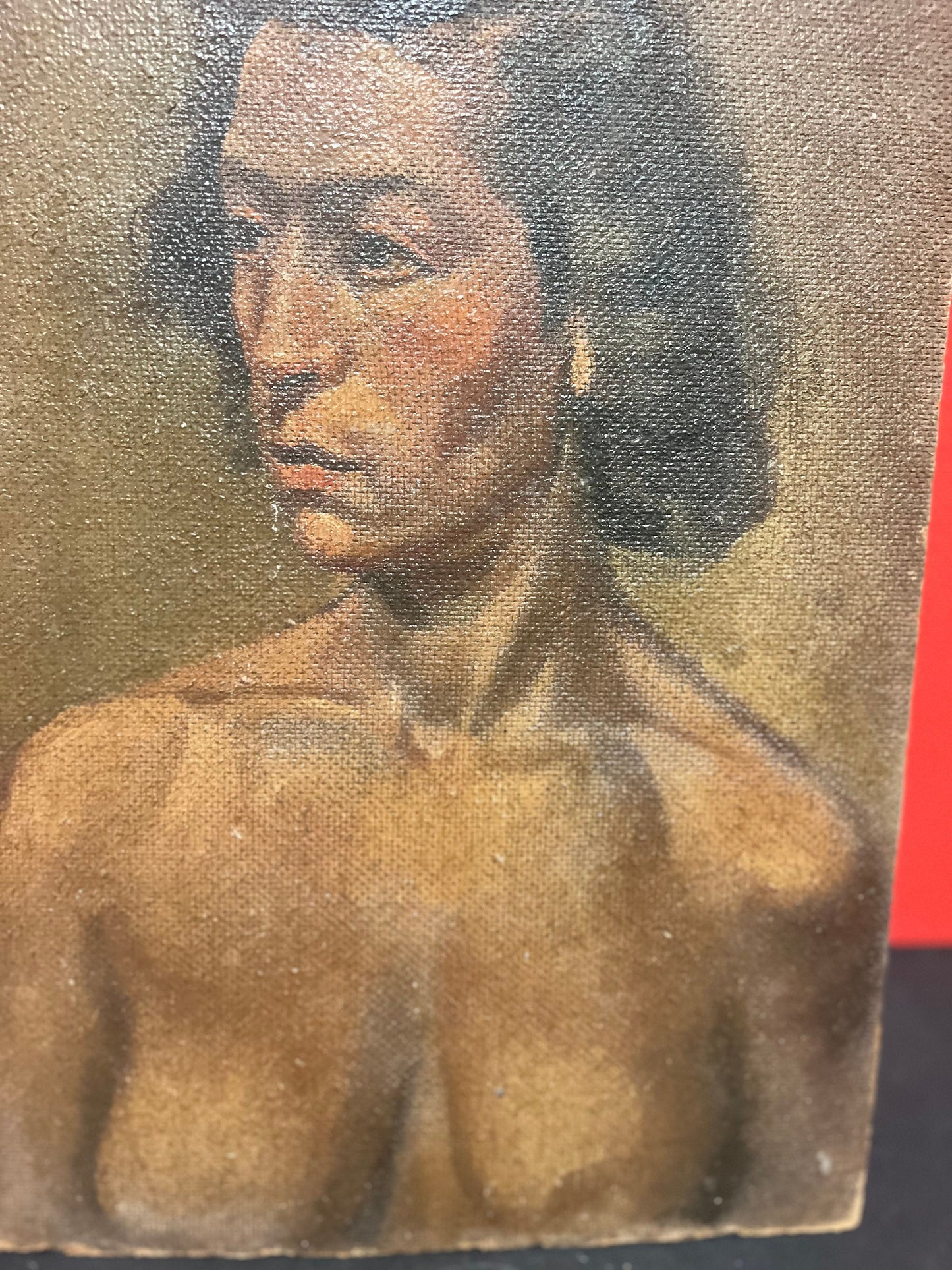 A  Sensational 16 x 10.5 nude painting on board  19 century masterpiece  Double sided painting wow