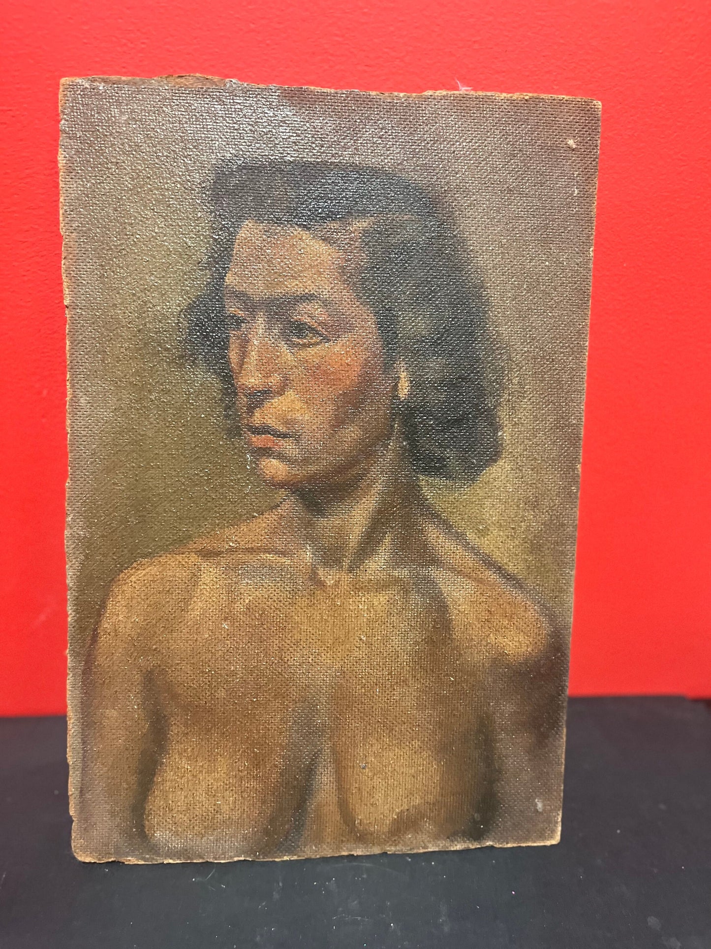 A  Sensational 16 x 10.5 nude painting on board  19 century masterpiece  Double sided painting wow