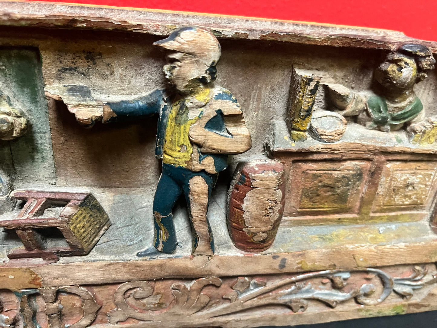 A  16 x 6“ high, 19 century  piece of a Sicilian cart  great detail - folk art magic  see photos  wow