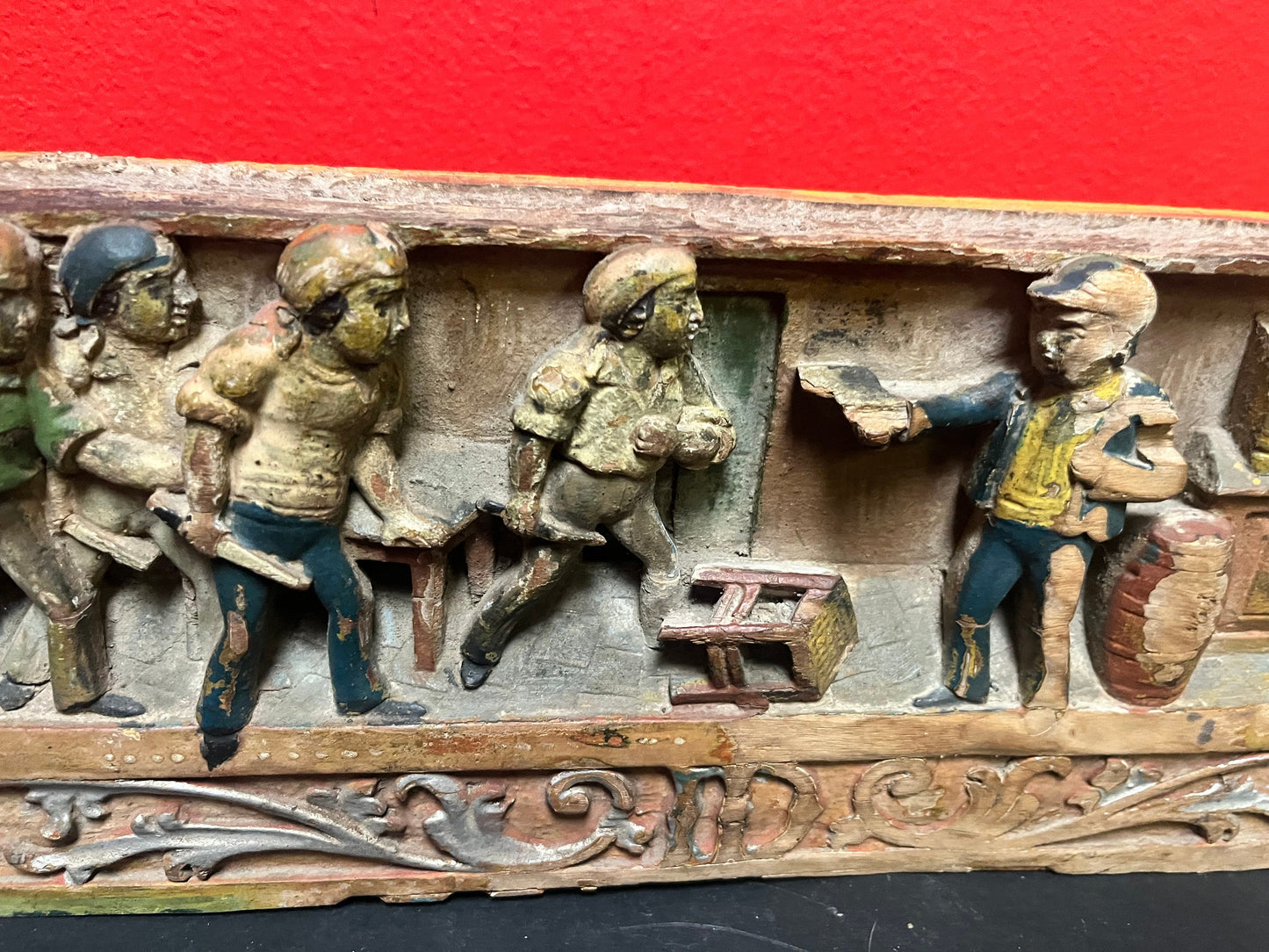 A  16 x 6“ high, 19 century  piece of a Sicilian cart  great detail - folk art magic  see photos  wow