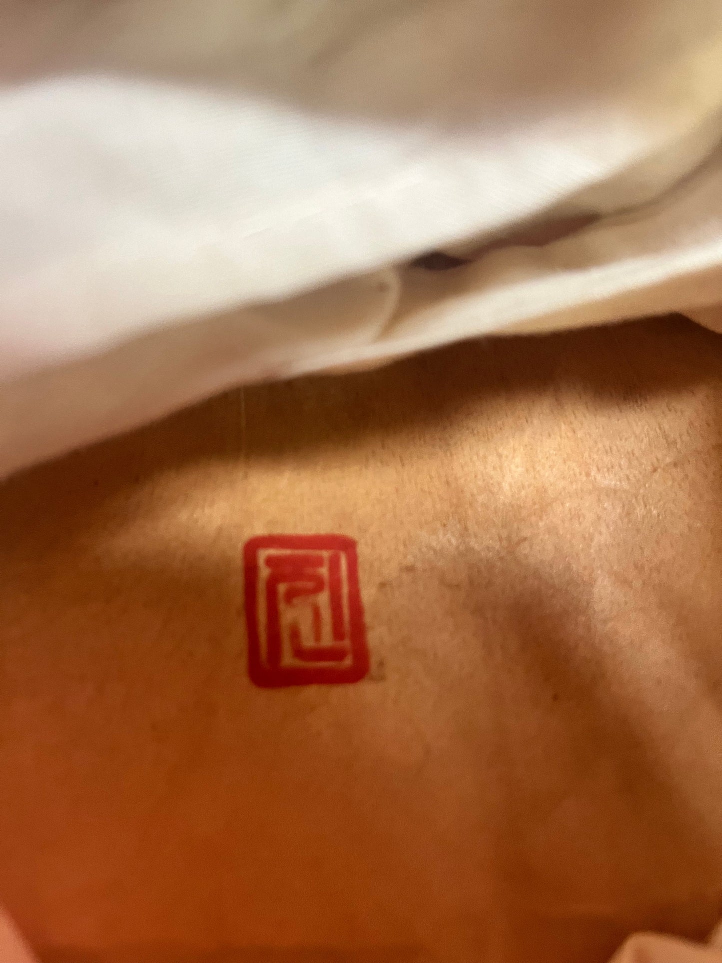 Lovely 10 x 7 Korean vintage signed wooden drama mask with fabric  ready to hang  Great colour and design