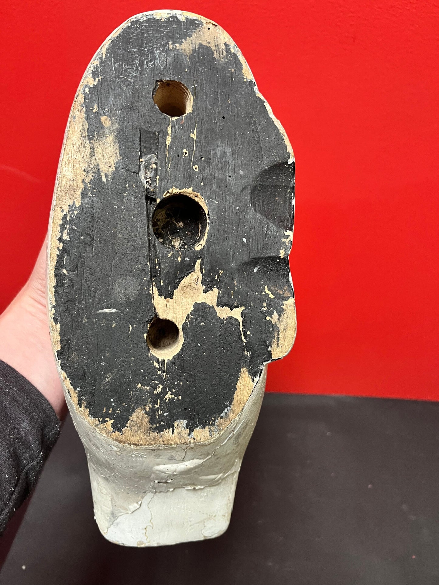 Stunning antique Canadia painted wood duck decoy  Many many layers of paint on this antique beauty