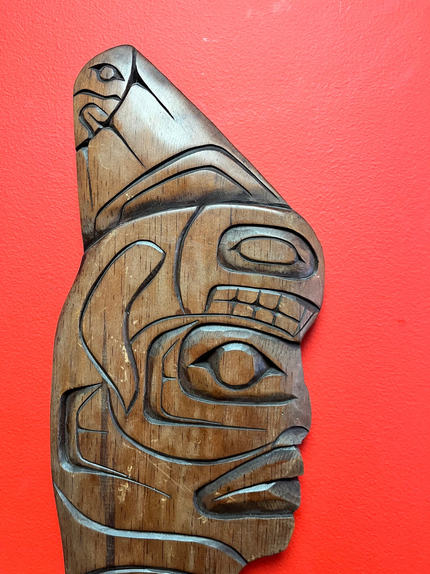 Fantastic 24 inches long indigenous first nations northwest coast transformation plaque by Chris W Webber   great detail