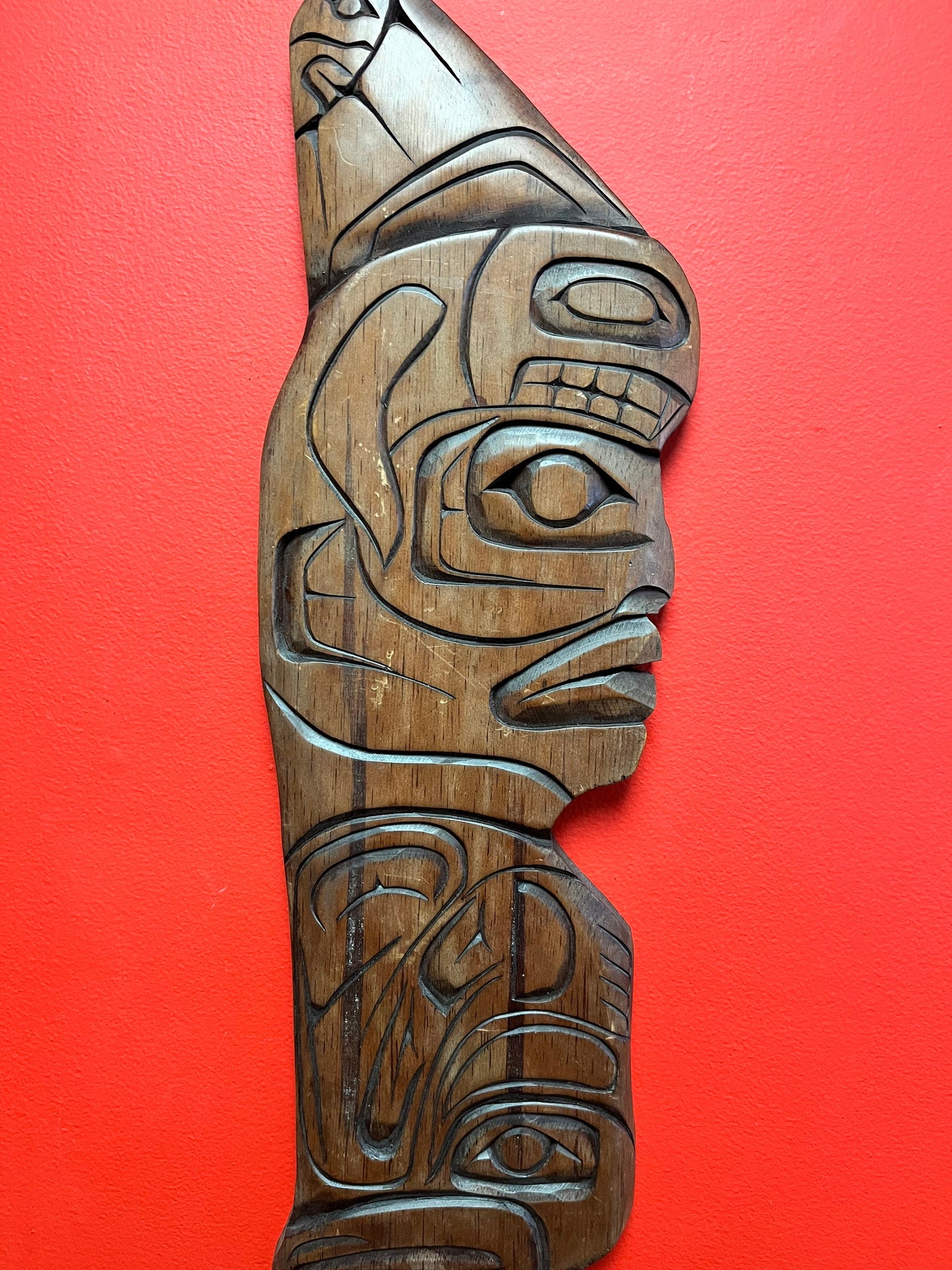 Fantastic 24 inches long indigenous first nations northwest coast transformation plaque by Chris W Webber   great detail