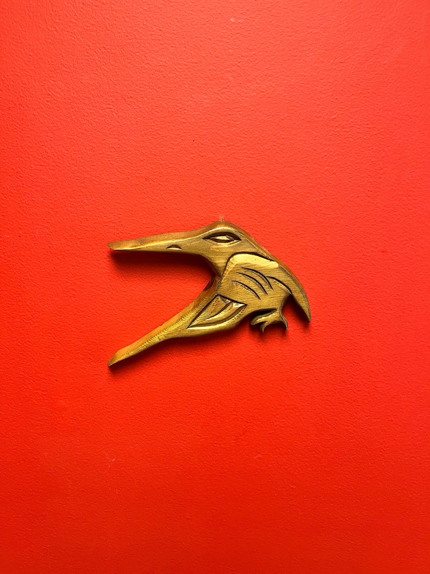 A Lovely detailed 8 inch long indigenous First Nations pacific north west coast signed hummingbird plaque