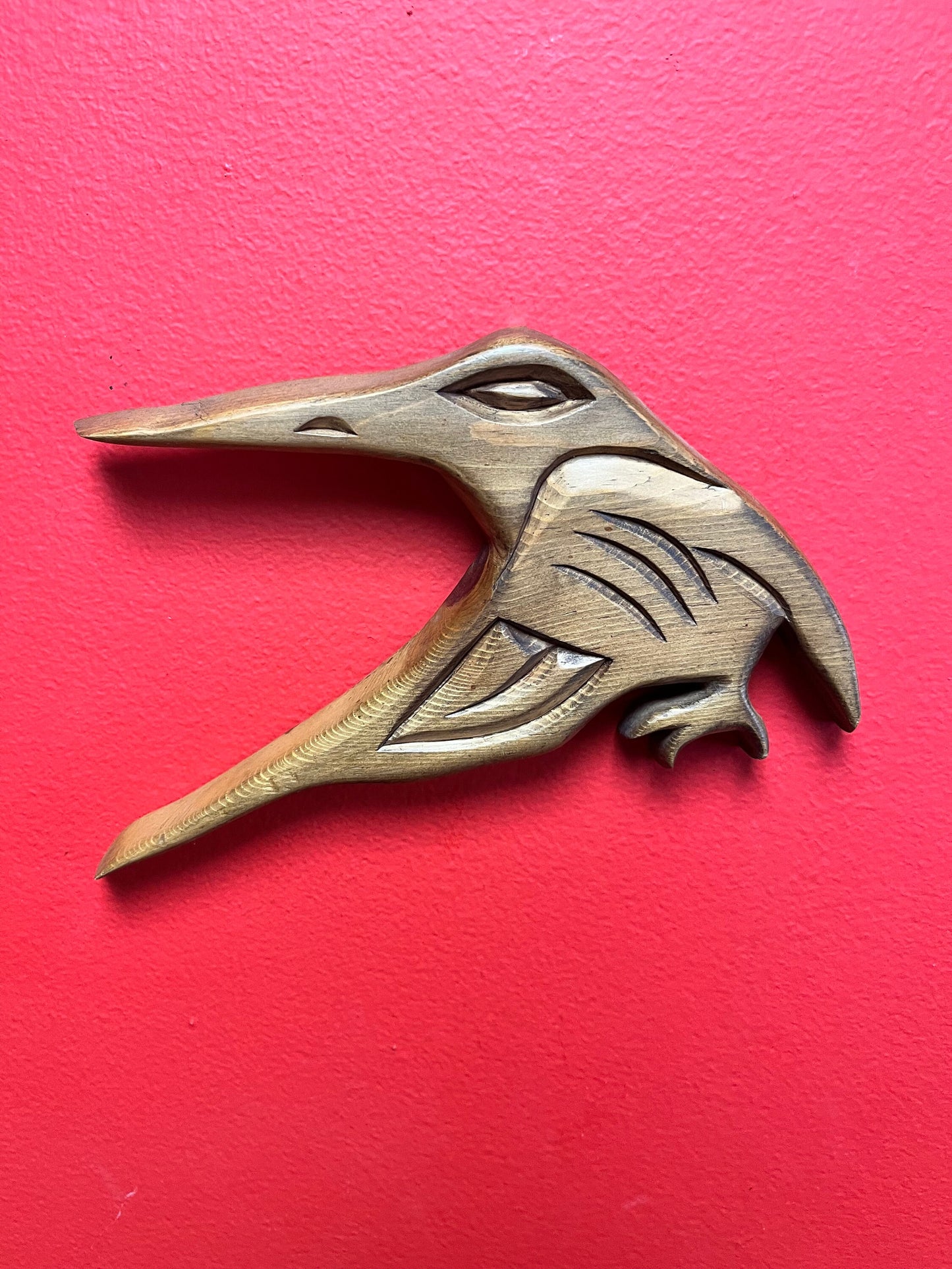 A Lovely detailed 8 inch long indigenous First Nations pacific north west coast signed hummingbird plaque