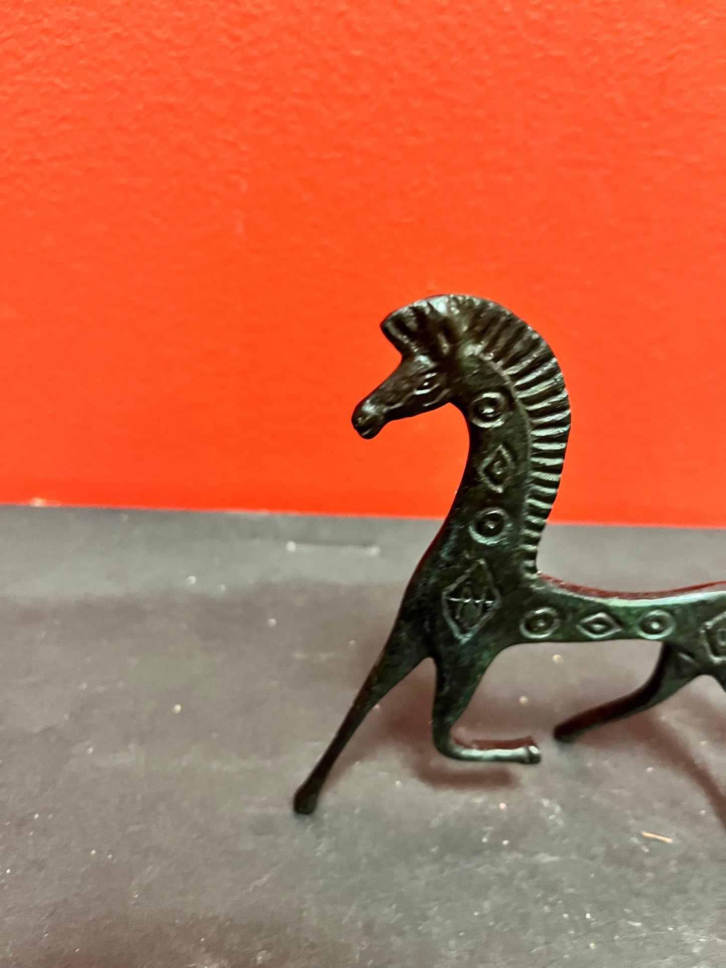 Lovely small mcm bronze horse  5 x 4 across