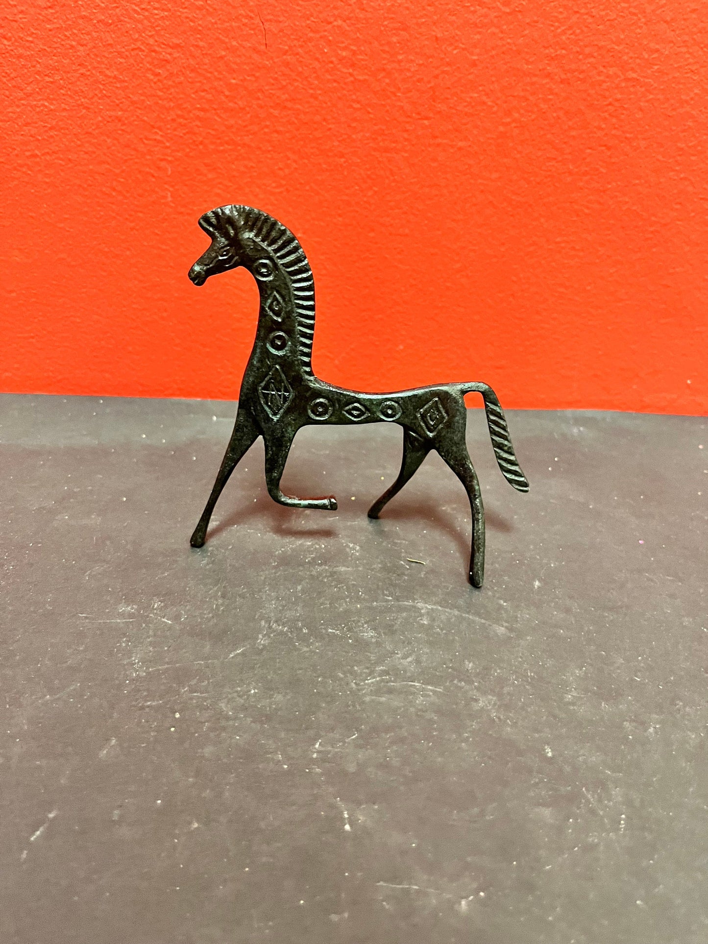 Lovely small mcm bronze horse  5 x 4 across