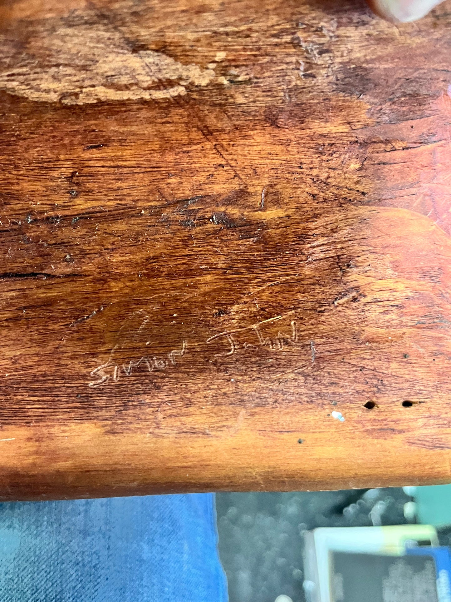 Beautiful old 9 inch high Simon John Signed mask on painted stand  Indigenous first nations Northwest coast mask