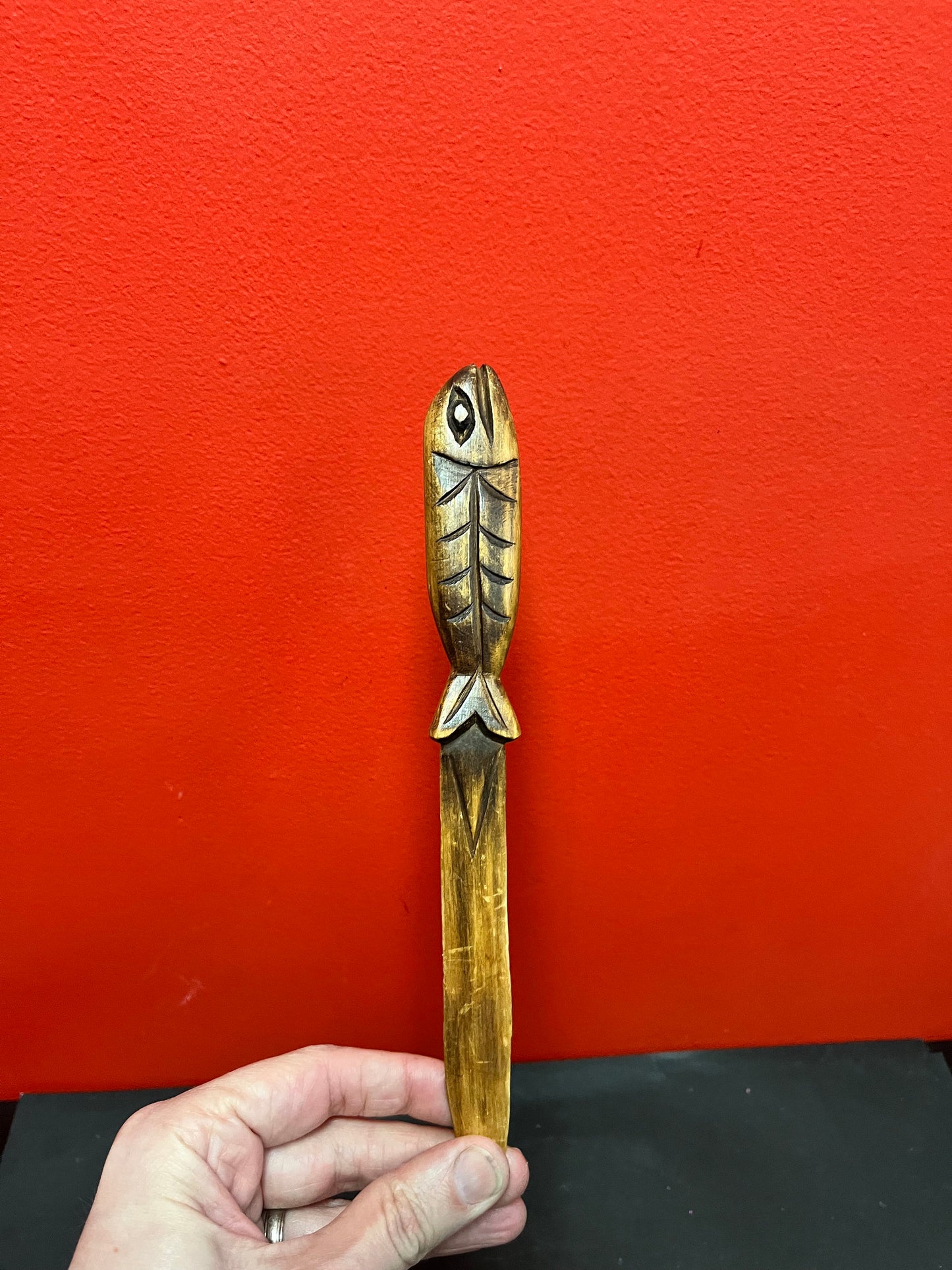 Lovely 10 inch long unsigned salmon letter opener  indigenous First Nations Pacific Northwest Coast