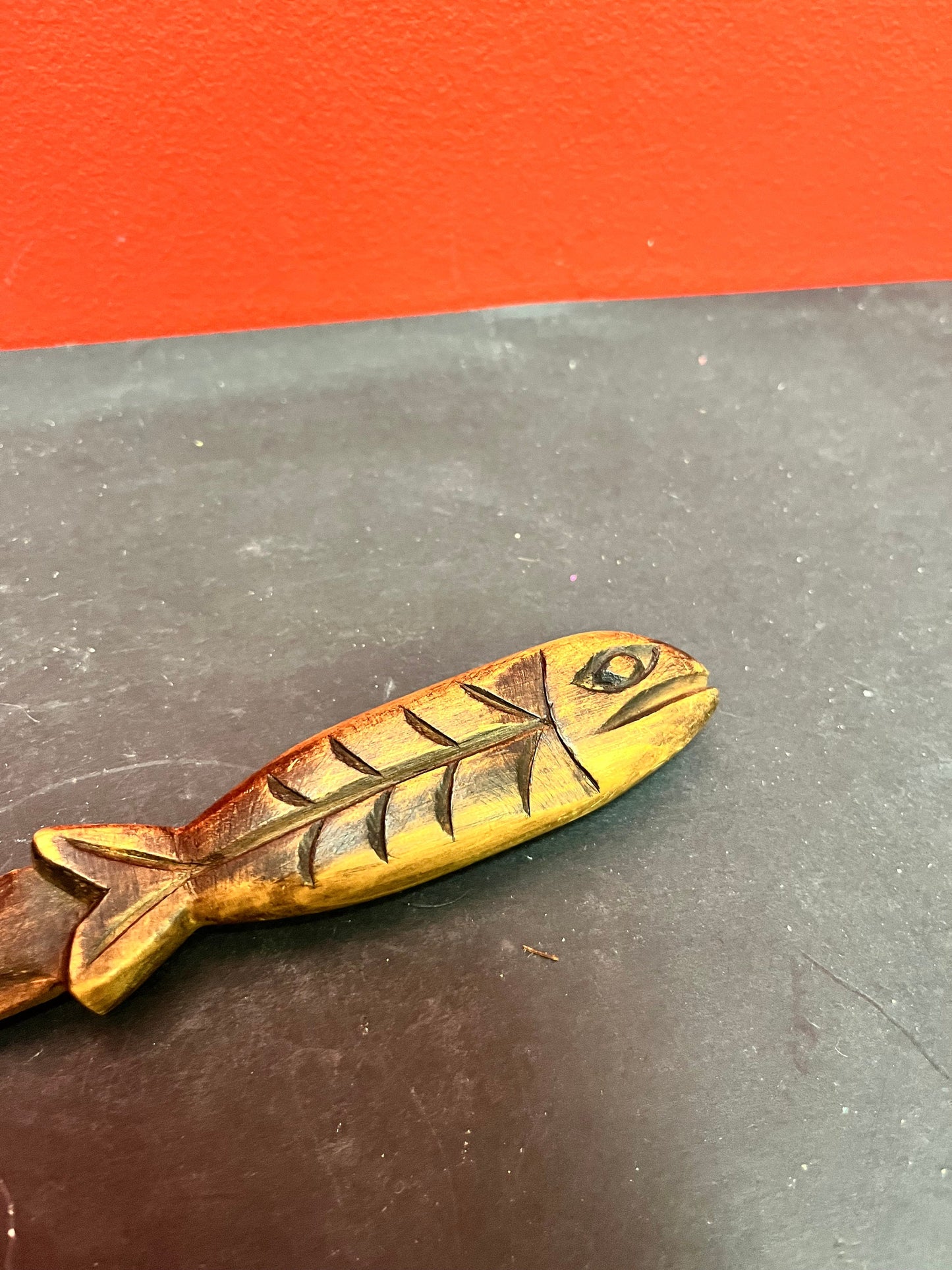 Lovely 10 inch long unsigned salmon letter opener  indigenous First Nations Pacific Northwest Coast