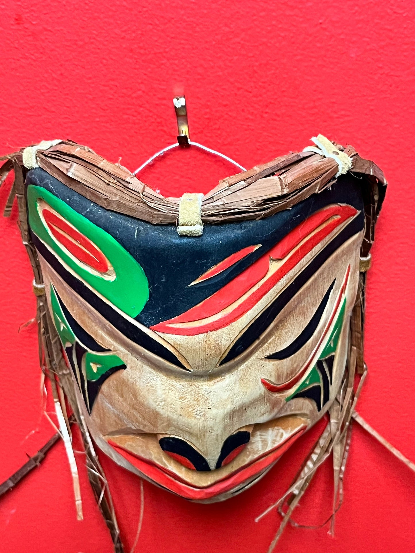 A Stunning 8 inch tall Stan Joseph, indigenous first nations specific northwest coast Cedar mask   unbelievable quality