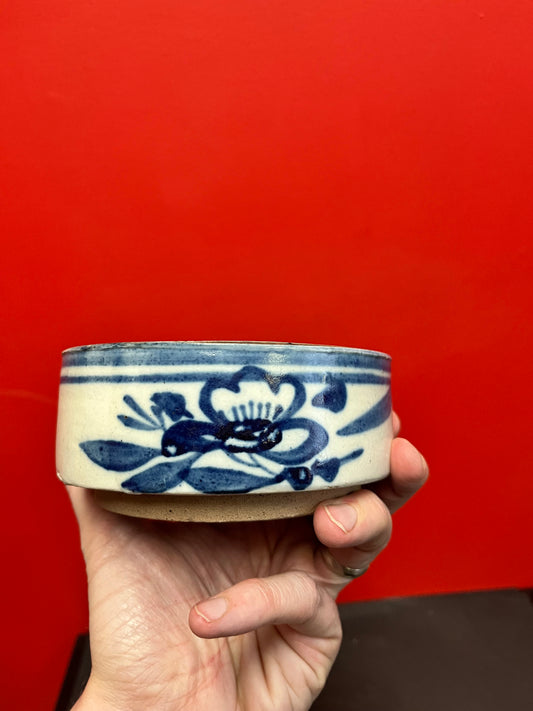 Beautiful Antique Asian pottery bowl  5 x 2 1/2 tall with lovely foot