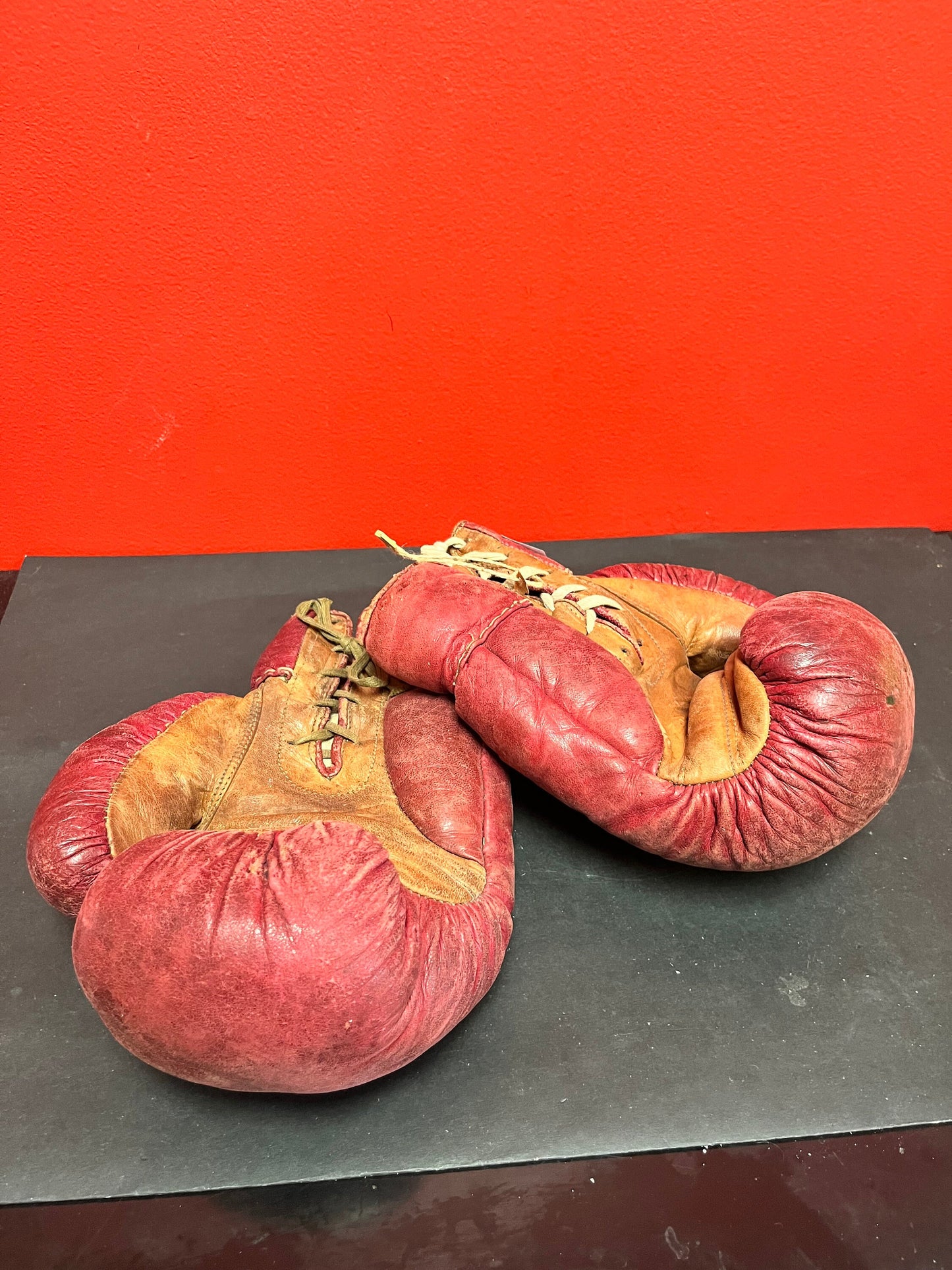 Antique boxing gloves  10 inch authentic antique boxing gloves in good condition for the age
