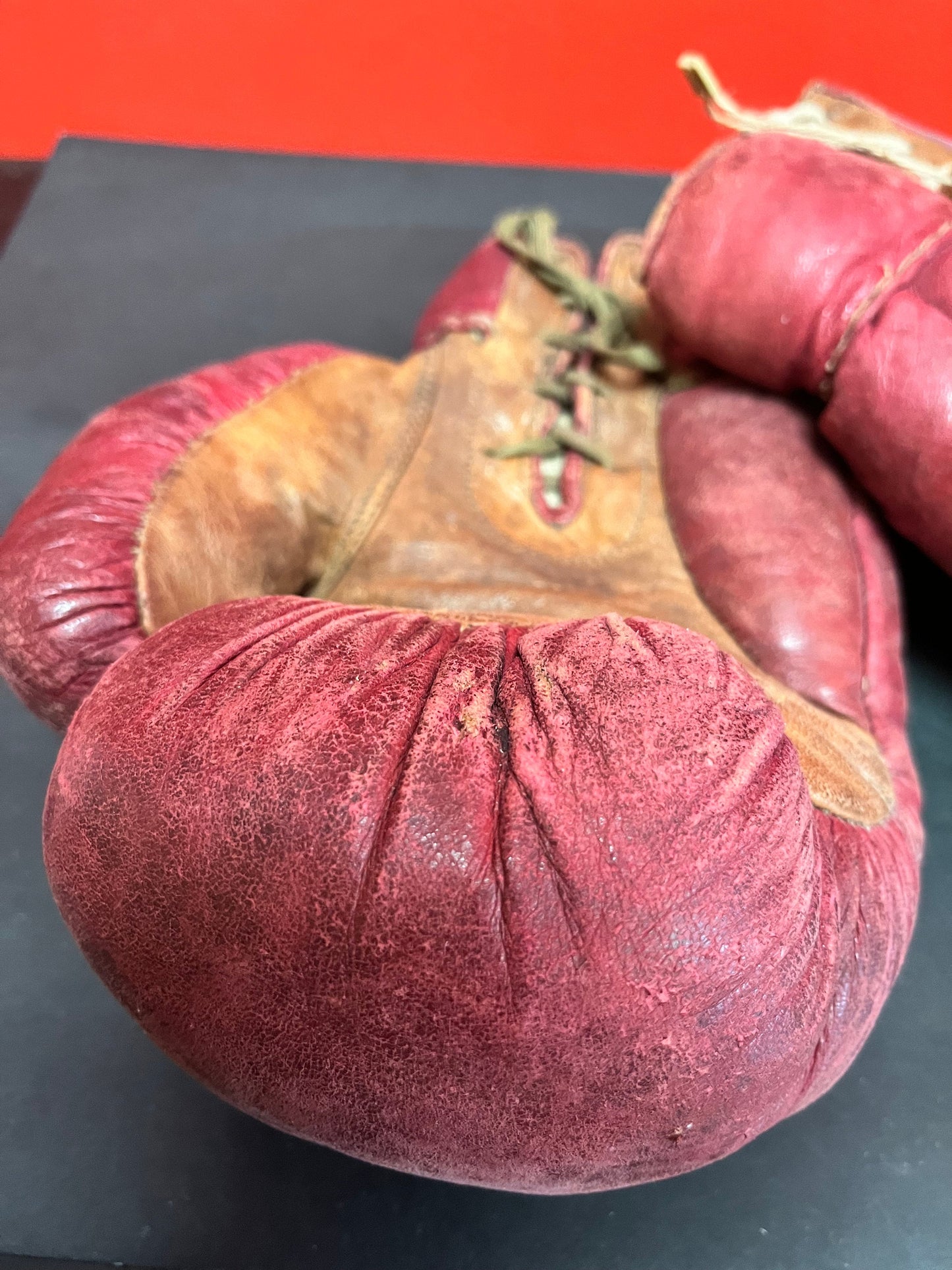 Antique boxing gloves  10 inch authentic antique boxing gloves in good condition for the age