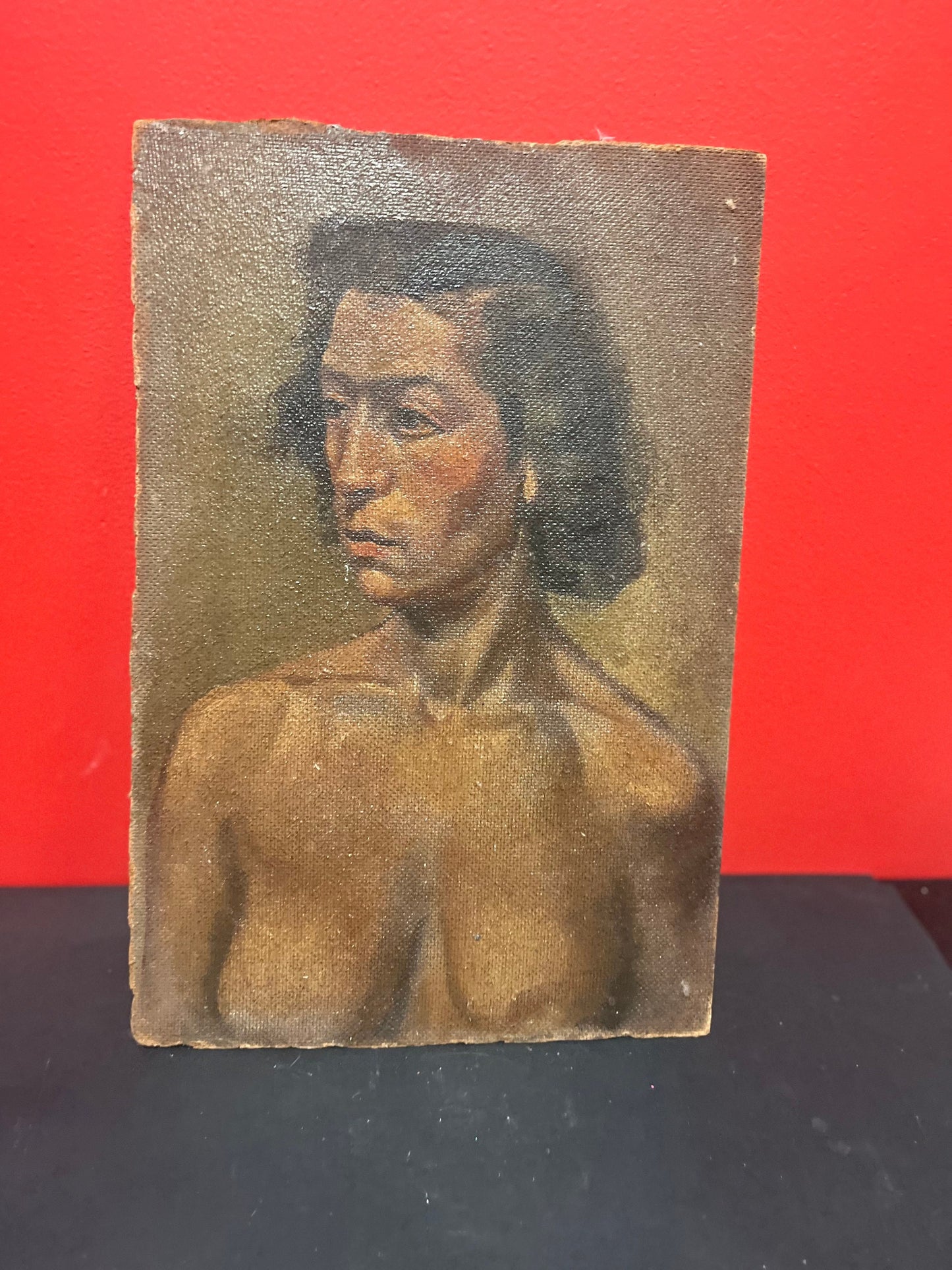 A  Sensational 16 x 10.5 nude painting on board  19 century masterpiece  Double sided painting wow