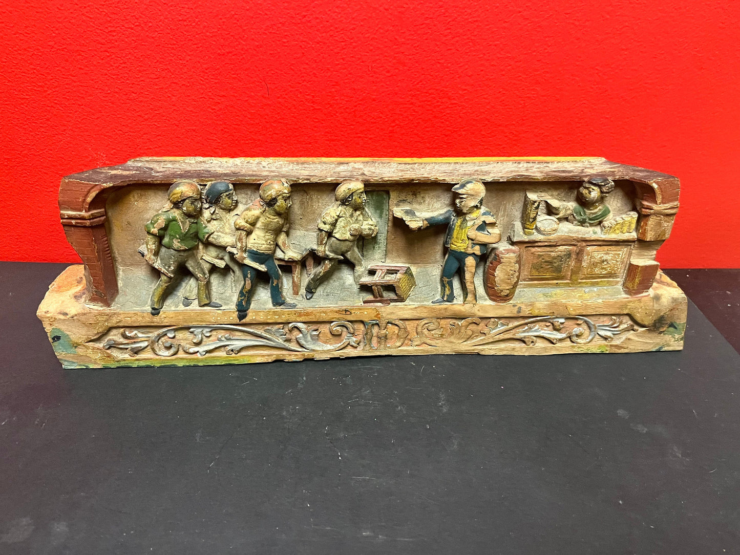 A  16 x 6“ high, 19 century  piece of a Sicilian cart  great detail - folk art magic  see photos  wow