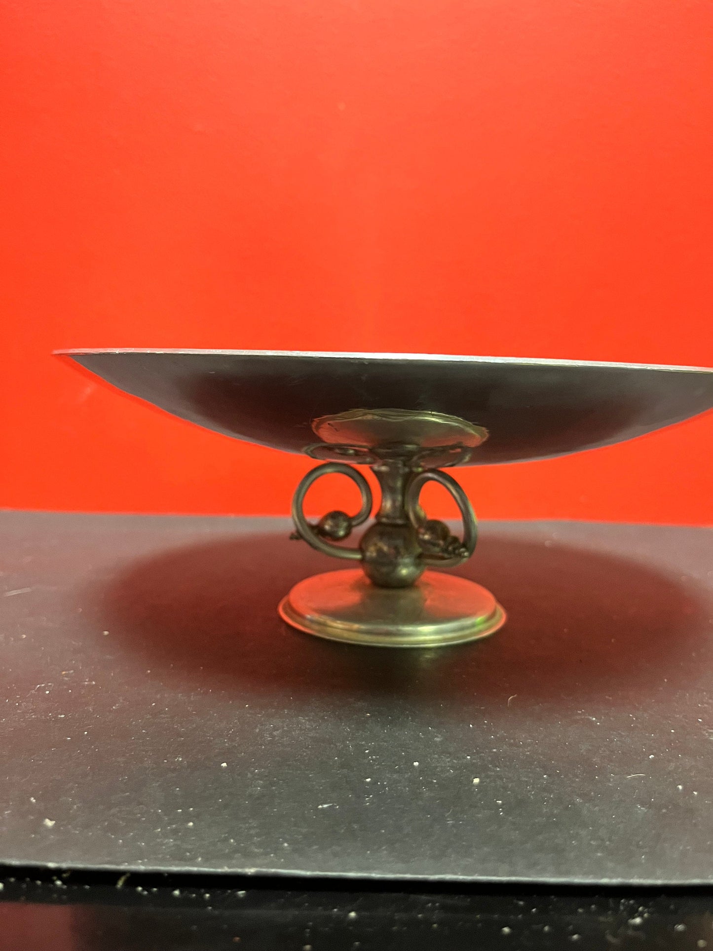 Lovely Georg Jensen style art nouveau hammered metal compote dish on pedestal real beauty and see photos for Condition- 10 x 4 high
