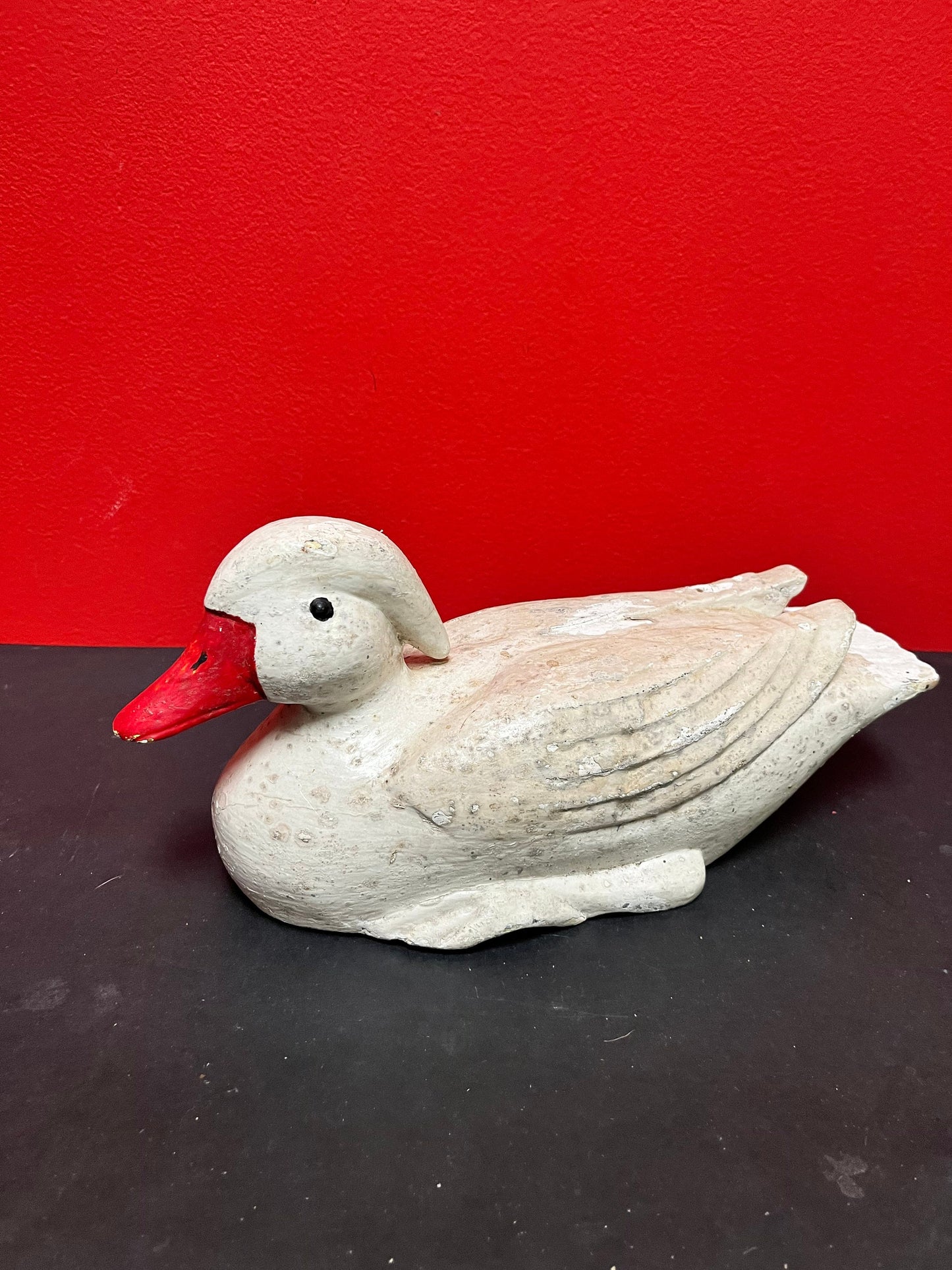 Stunning antique Canadia painted wood duck decoy  Many many layers of paint on this antique beauty