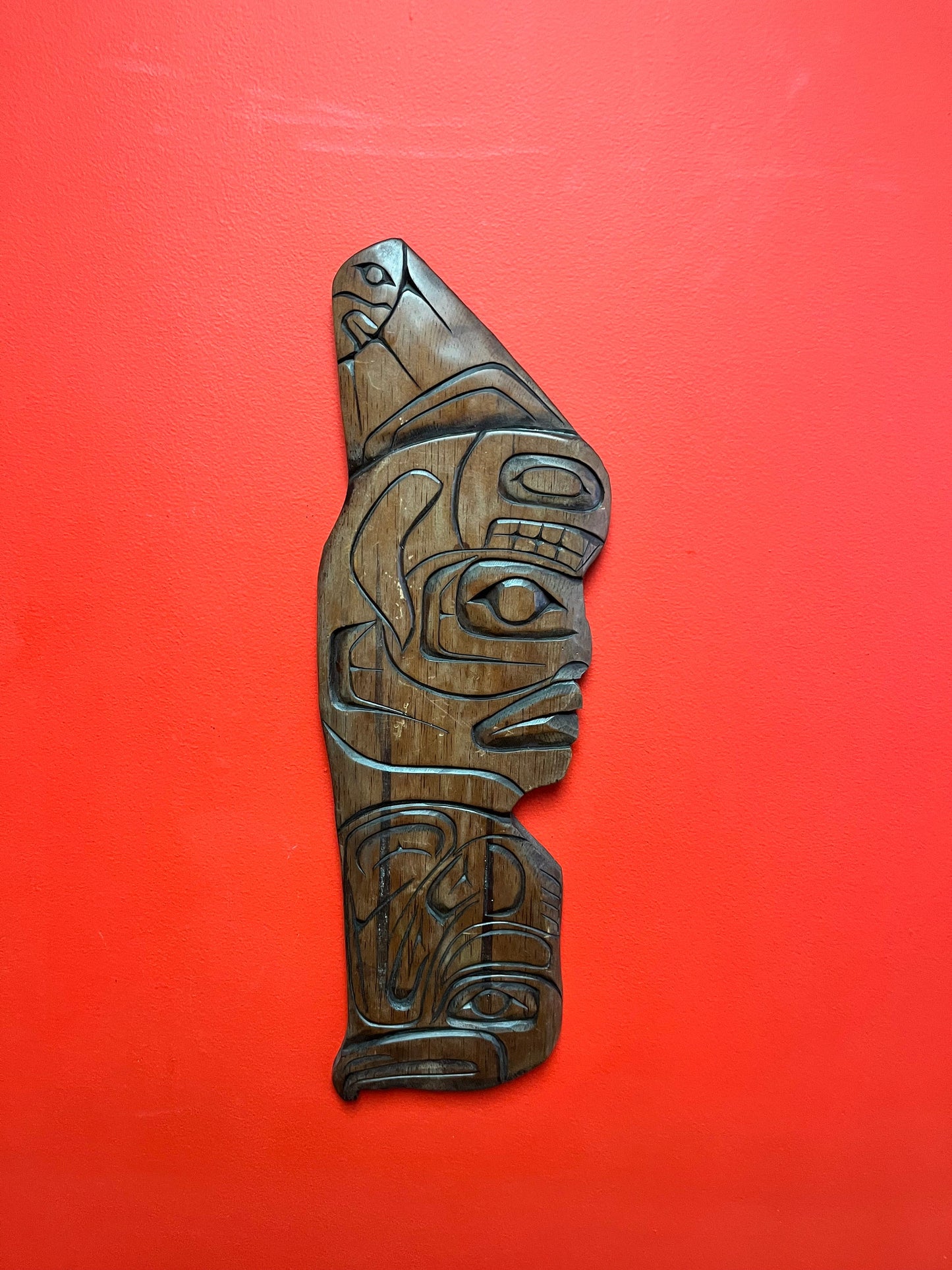 Fantastic 24 inches long indigenous first nations northwest coast transformation plaque by Chris W Webber   great detail