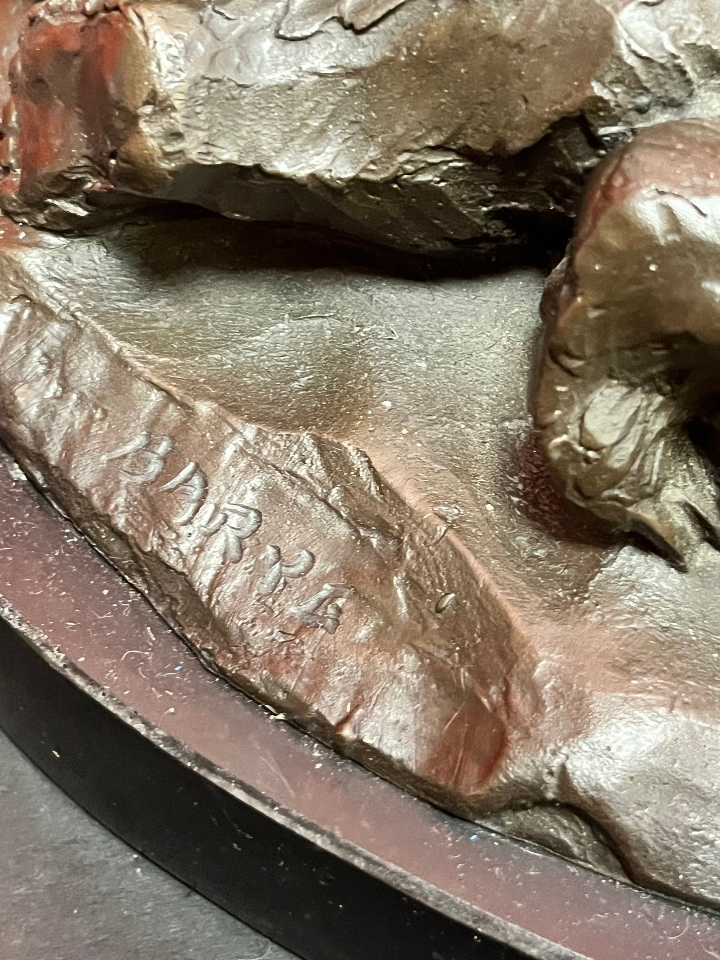 Stunning 13 x 9 x 8 high French signed bronze statue of Bears antique  BARYE  on marble base  huge and realistic