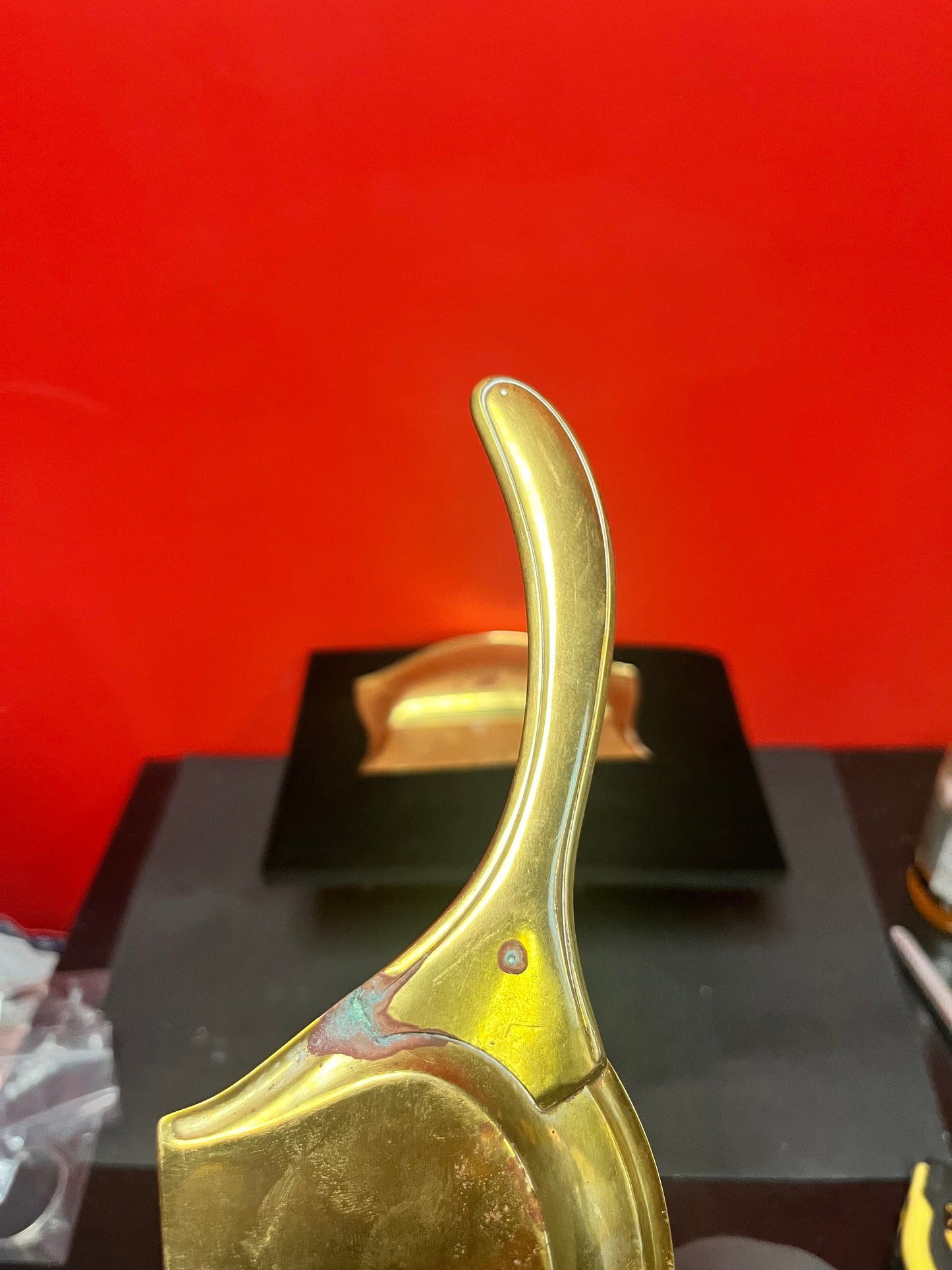 Stenhau New York brass crumb tray and scoop  approximately 9 inches -