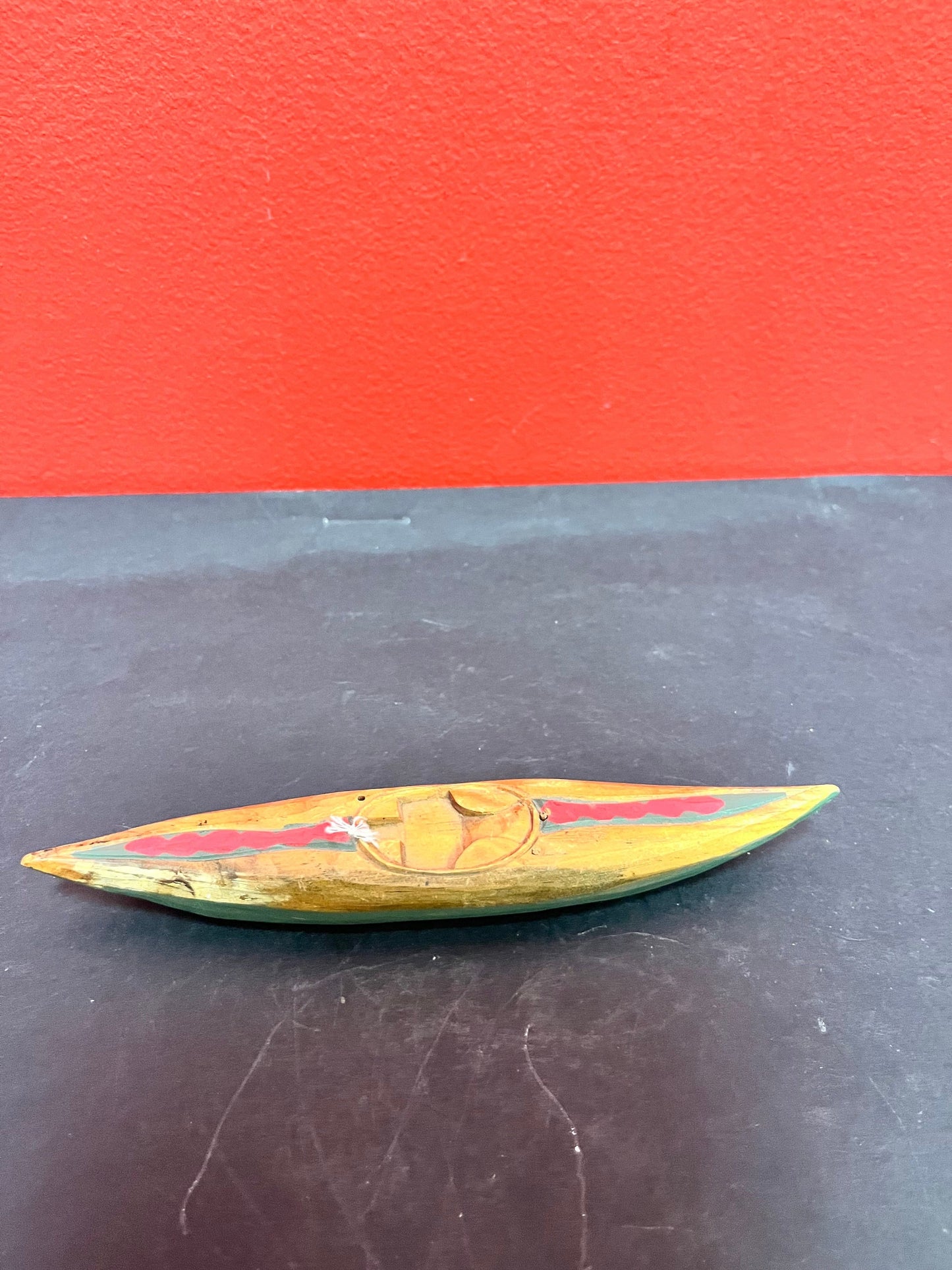 7 inch wooden primitive kayak  Canadian beauty
