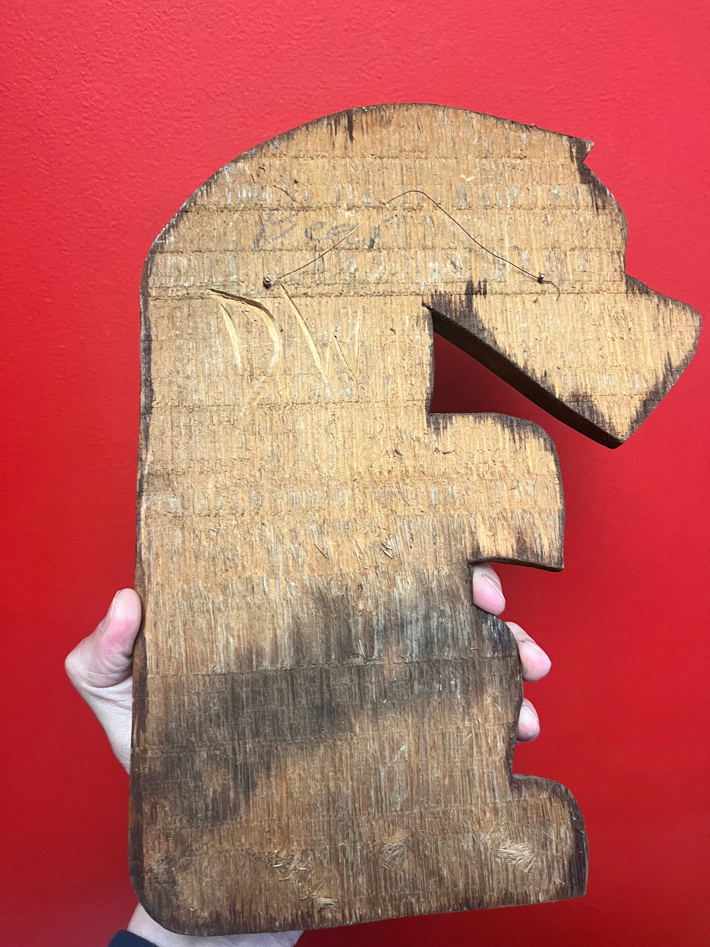 12 x 9 inch beautiful signed indigenous first nations Pacific Northwest coast stained cedar bear plaque