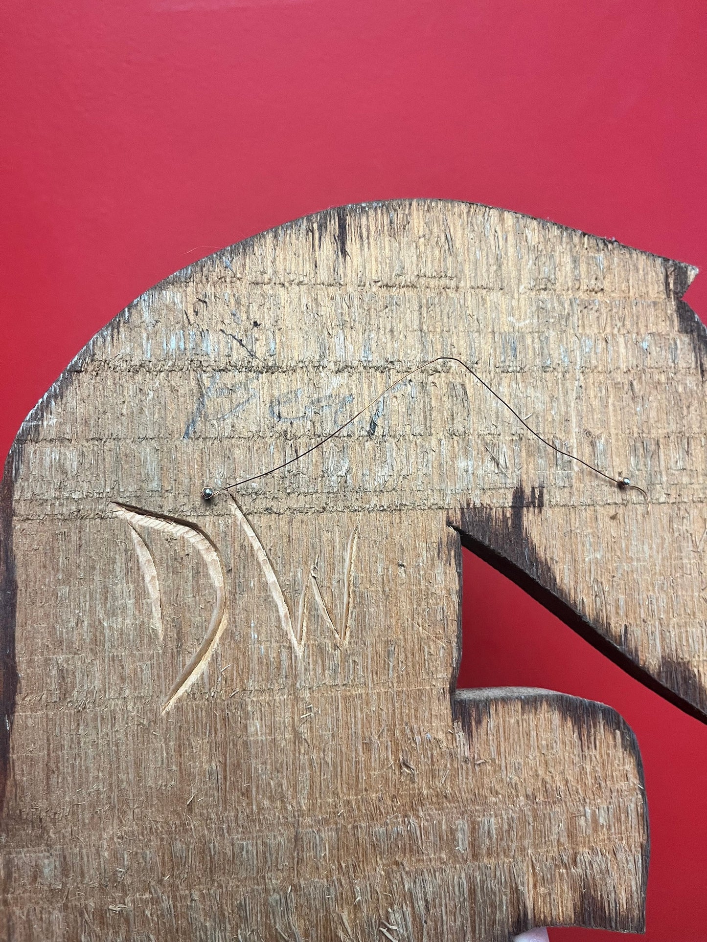 12 x 9 inch beautiful signed indigenous first nations Pacific Northwest coast stained cedar bear plaque