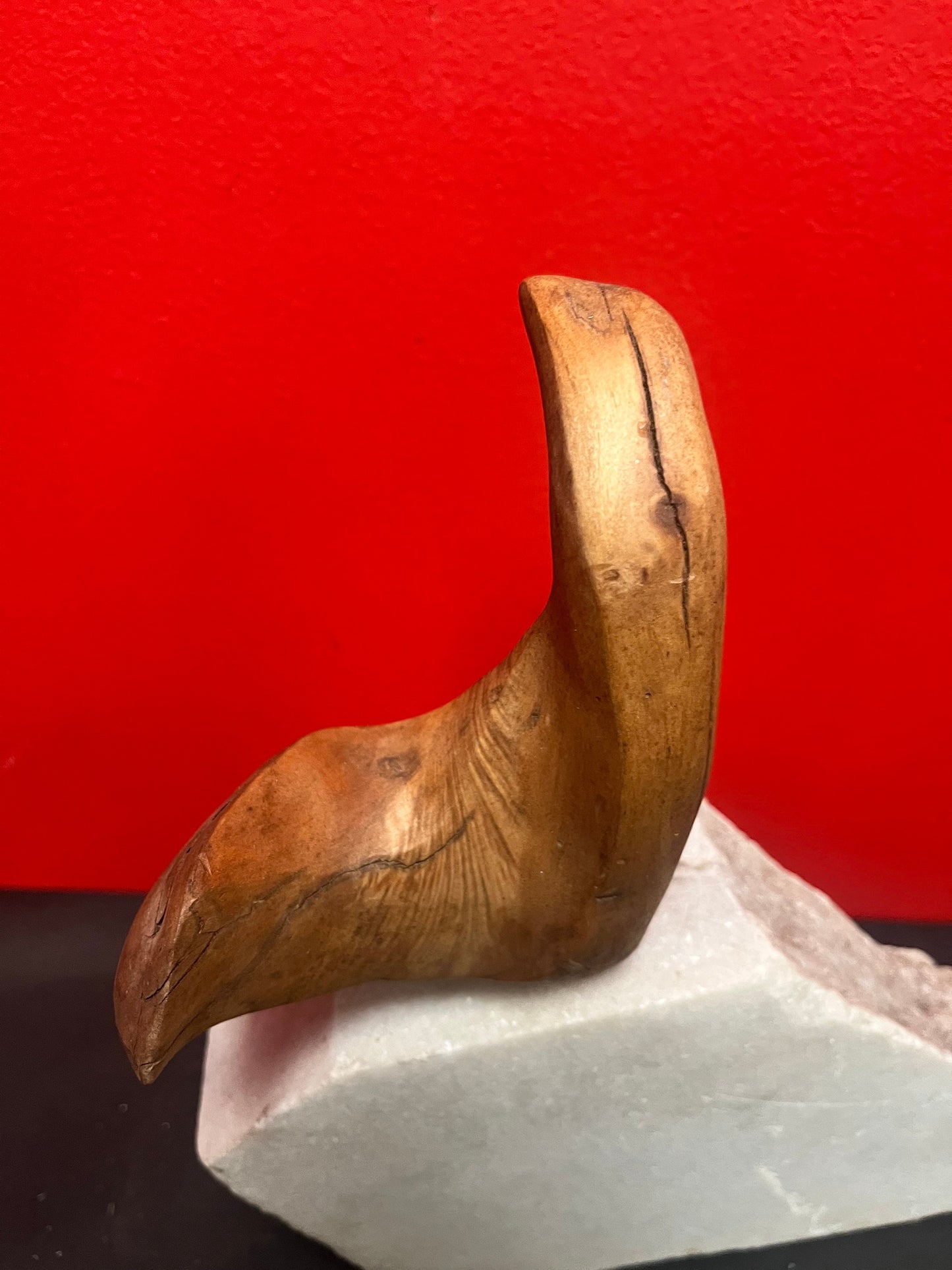 Lovely 12 x 13 high  West Coast Canadian  wood abstract animal sculpture on stone base  amazing Home decor