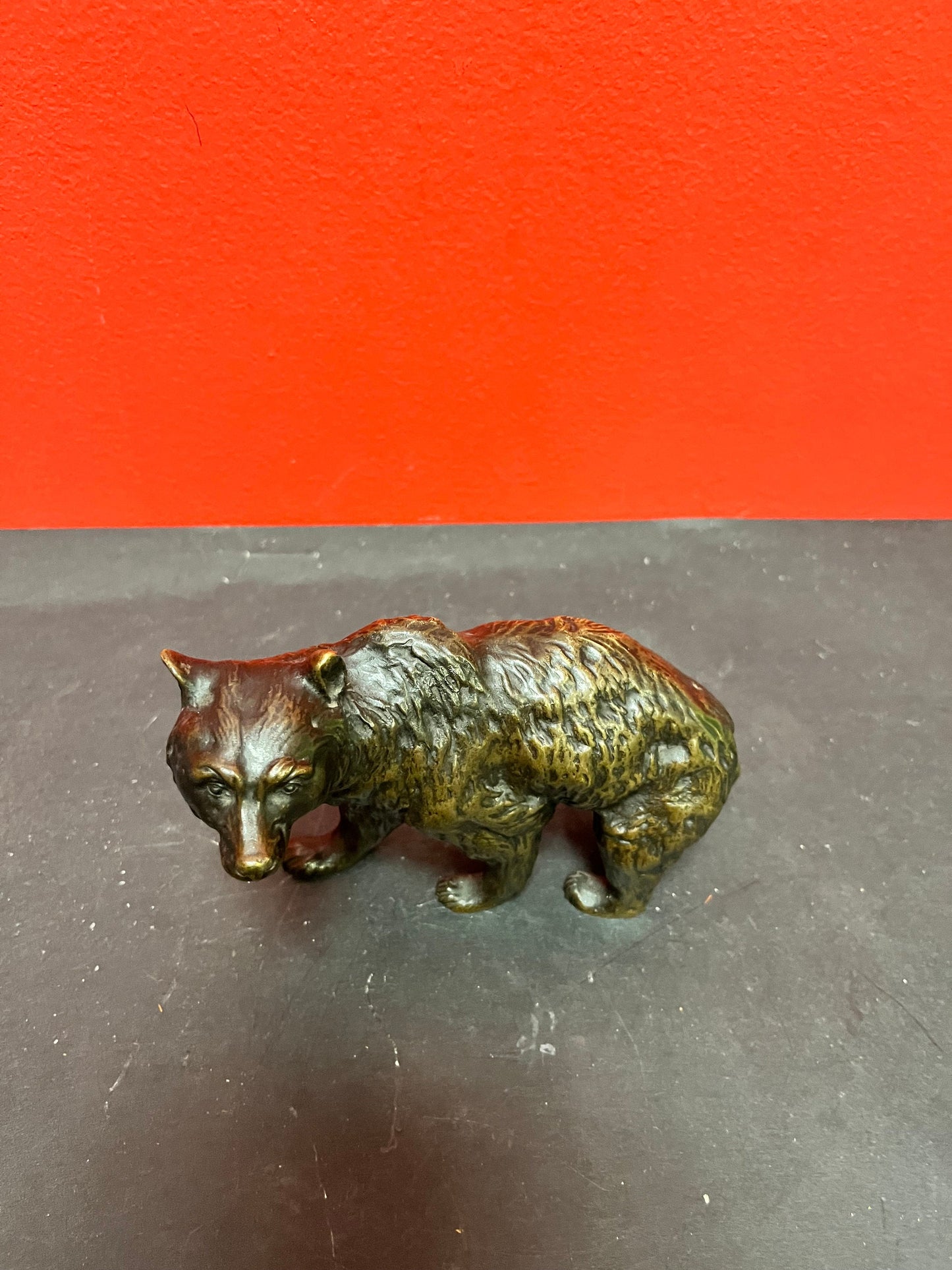 Incredibly detailed antique 6 x 4 high bronze bear wow