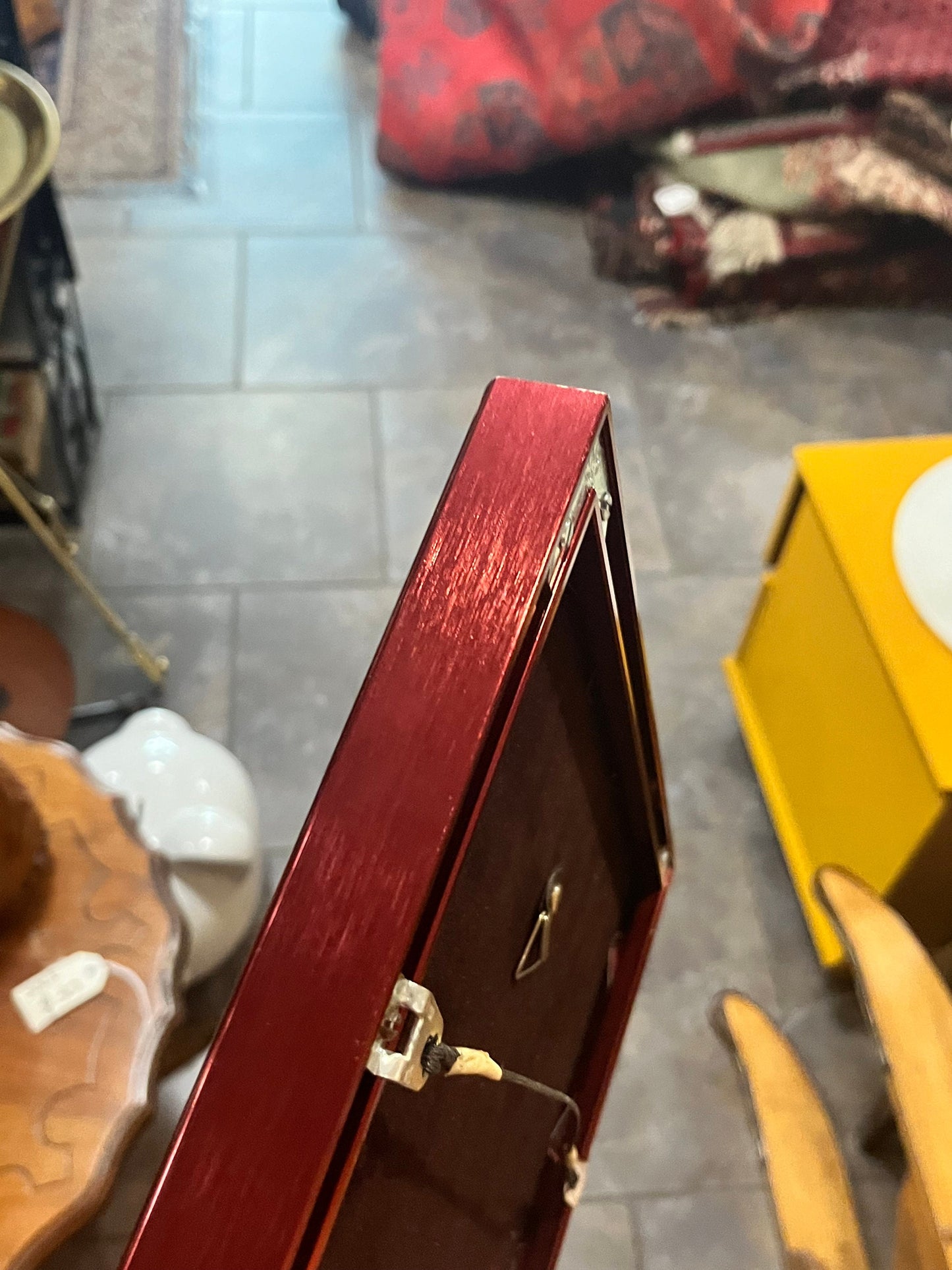 A  14 x 11 heavy metal enamelled picture in frame  signed and heavy  amazing detail and quality  wow