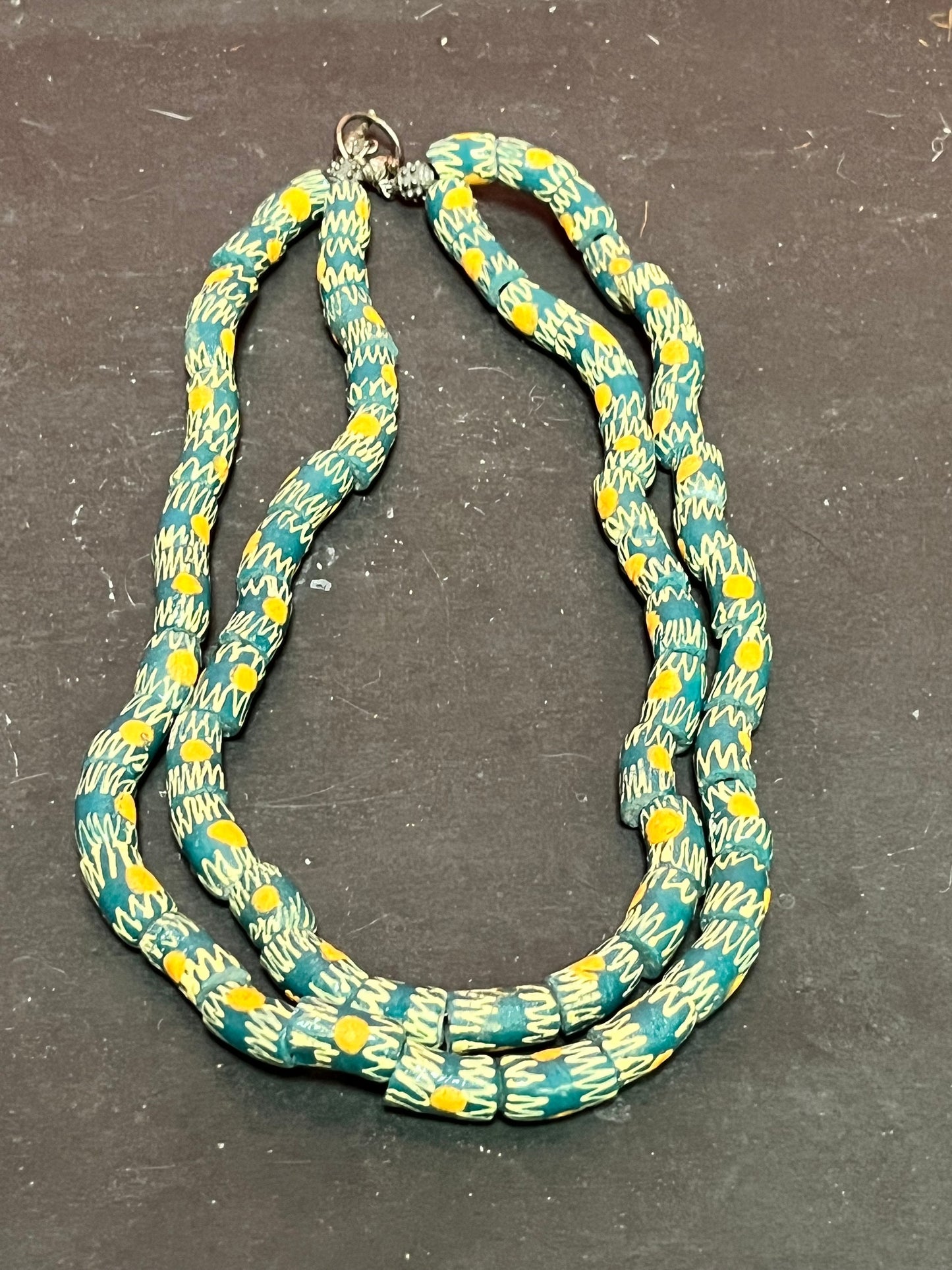 Stunning African antique trade bead, glass necklace  each strand about 20 inches long  wonderful quality