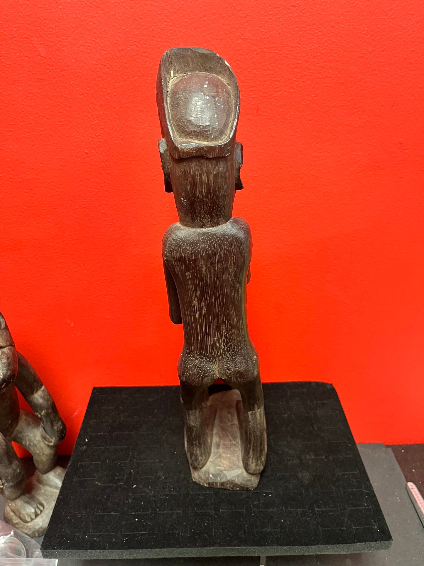 Stunning rare antique African lobi statue  couple small cracks  wonderful imagery and Patina- 16 inches tall