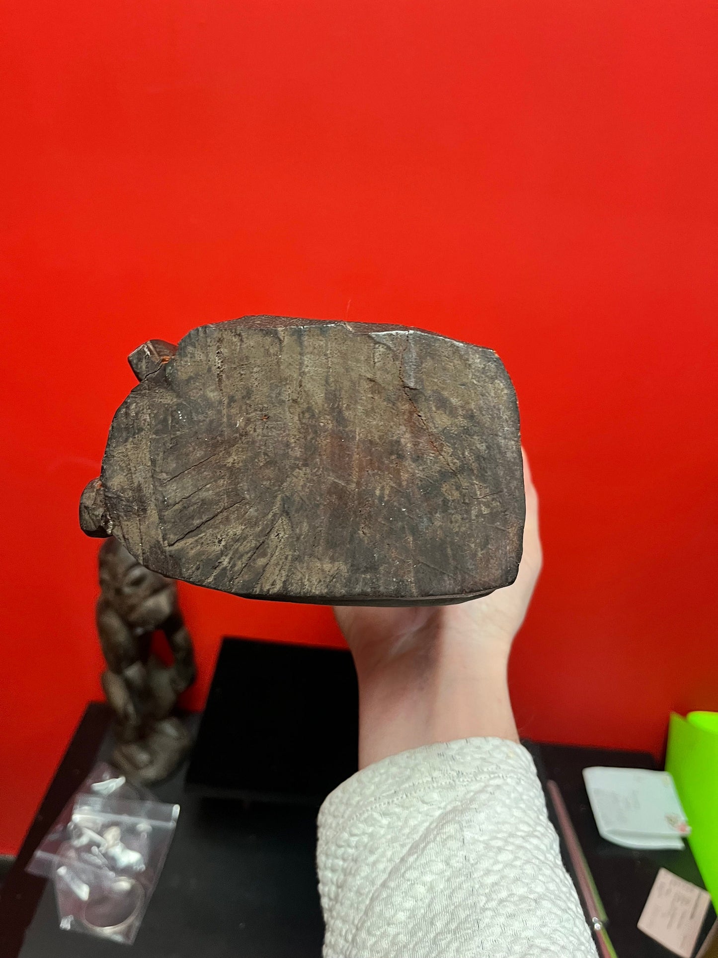 Stunning rare antique African lobi statue  couple small cracks  wonderful imagery and Patina- 16 inches tall