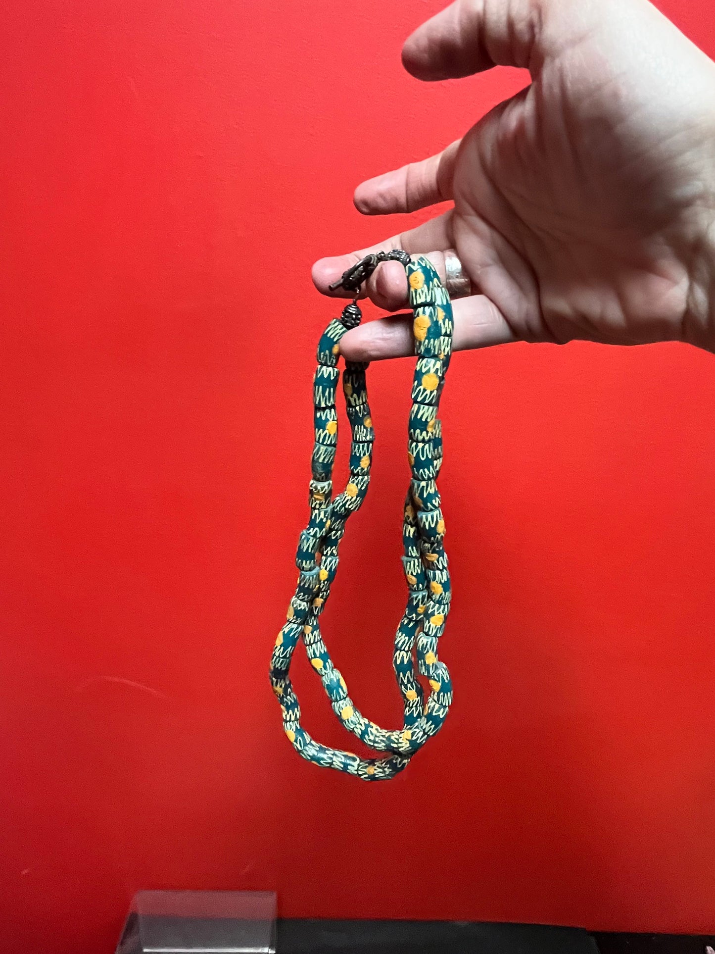 Stunning African antique trade bead, glass necklace  each strand about 20 inches long  wonderful quality