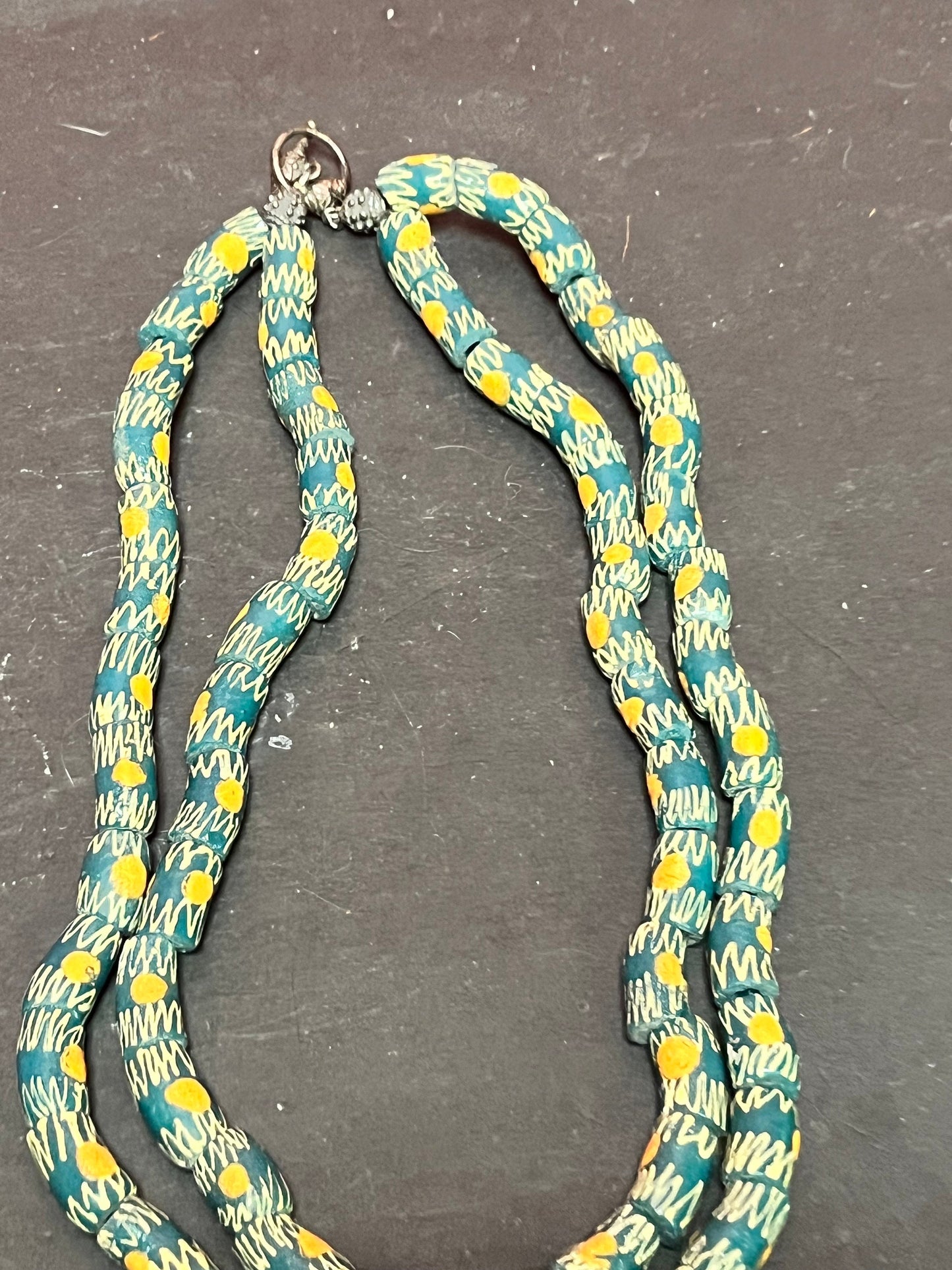 Stunning African antique trade bead, glass necklace  each strand about 20 inches long  wonderful quality