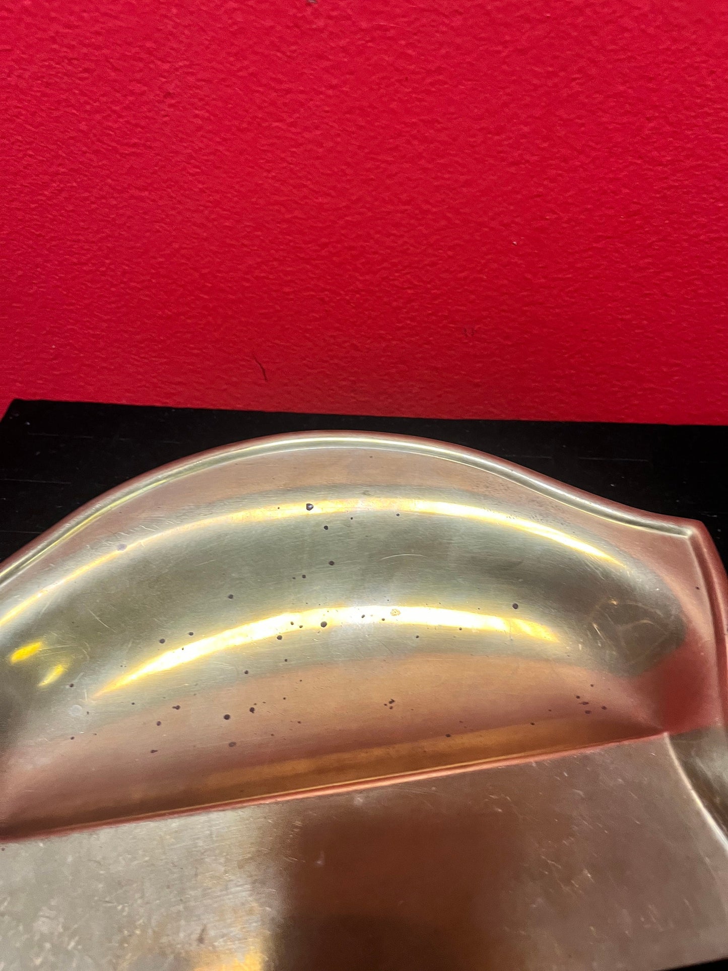 Stenhau New York brass crumb tray and scoop  approximately 9 inches -